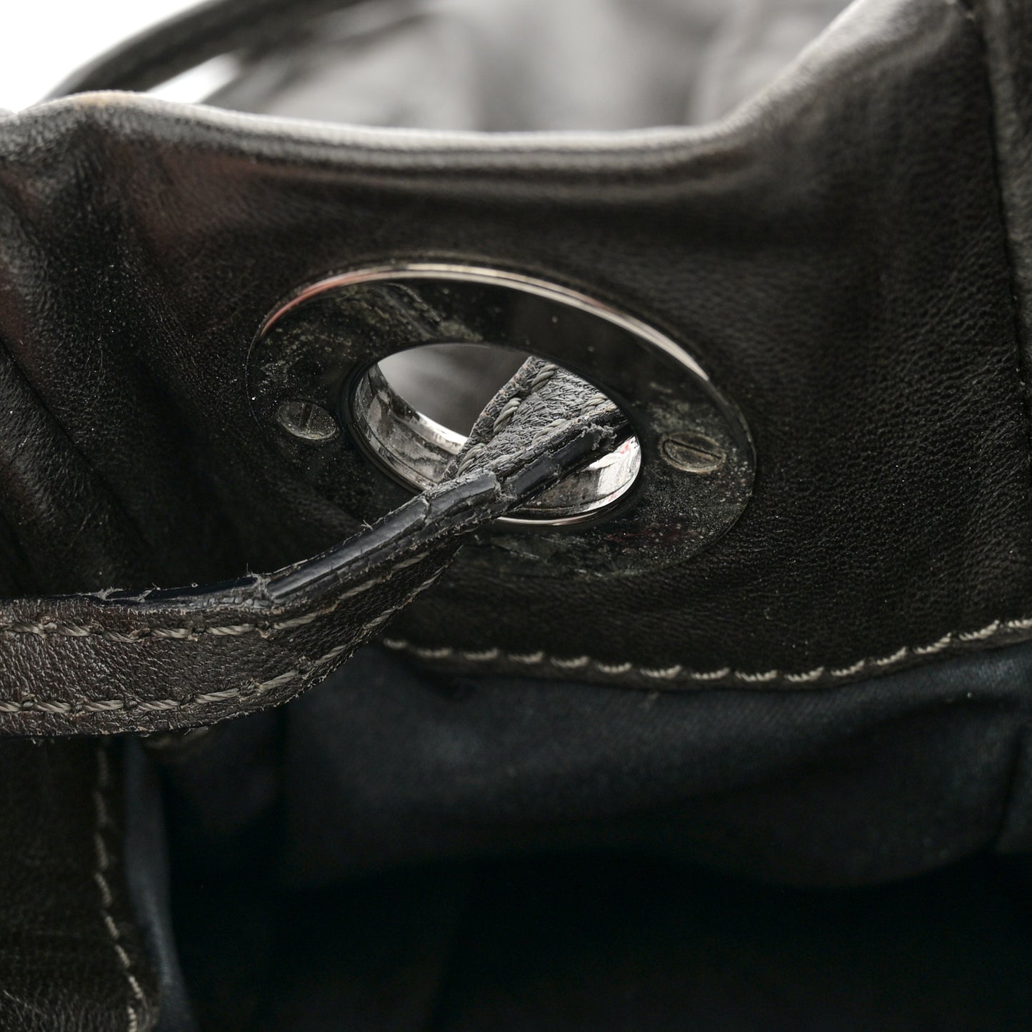 Nappa Sequin Chain Glam Tote Dark Grey