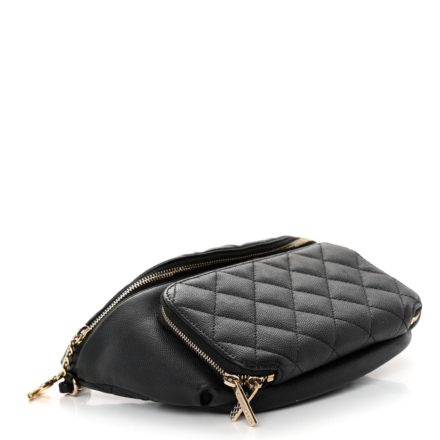Caviar Quilted Business Affinity Waist Belt Bag Black