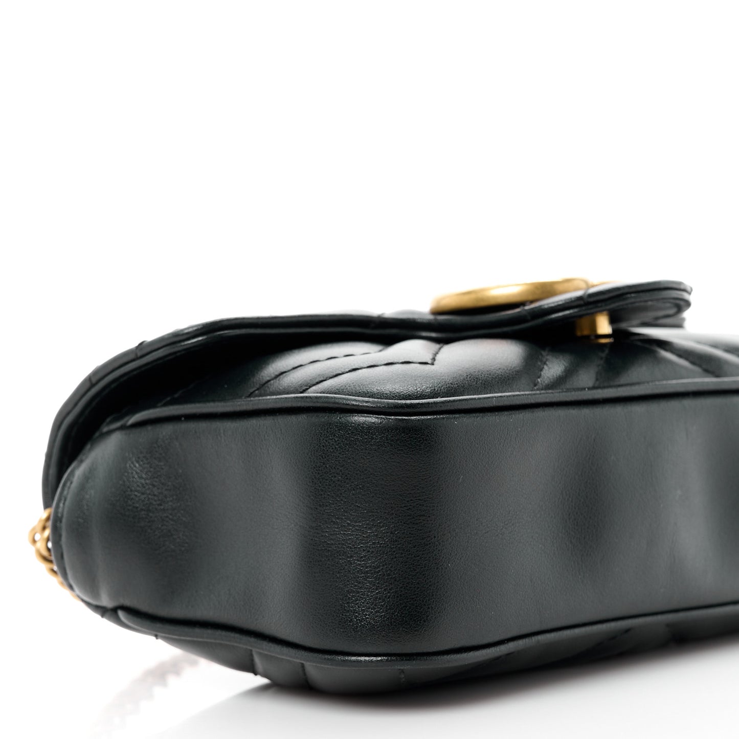 Calfskin Matelasse Super Mini GG Marmont Shoulder Bag Black