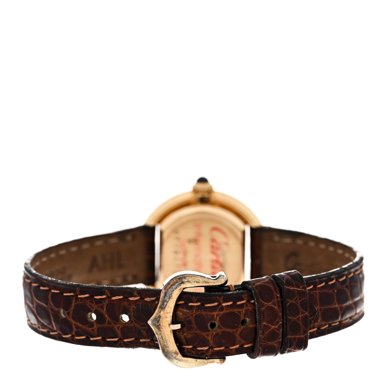 Cartier 18K Yellow Gold Alligator 26mm Ellipse Manual Winding Watch 3 of 5