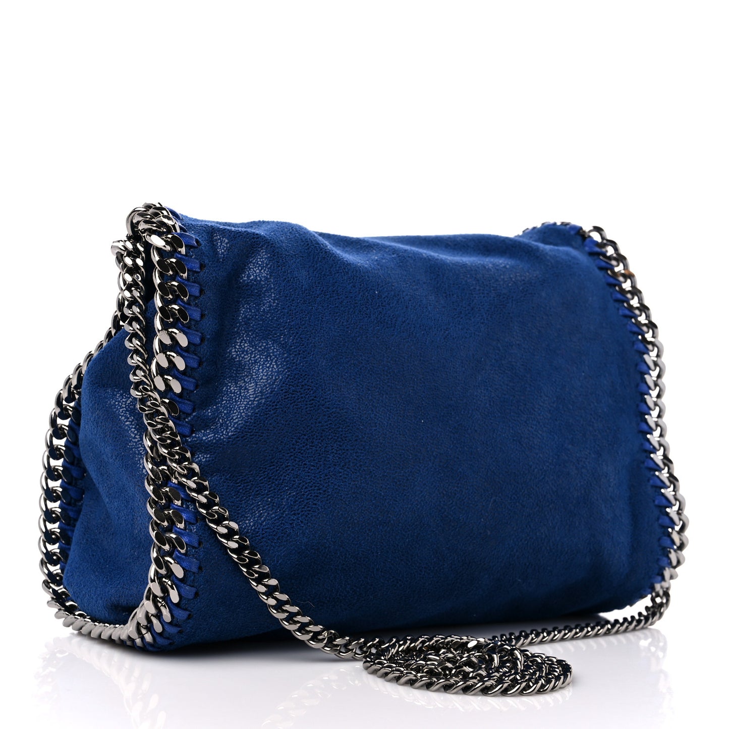 Shaggy Deer Mini Falabella Fold Over Tote Blue