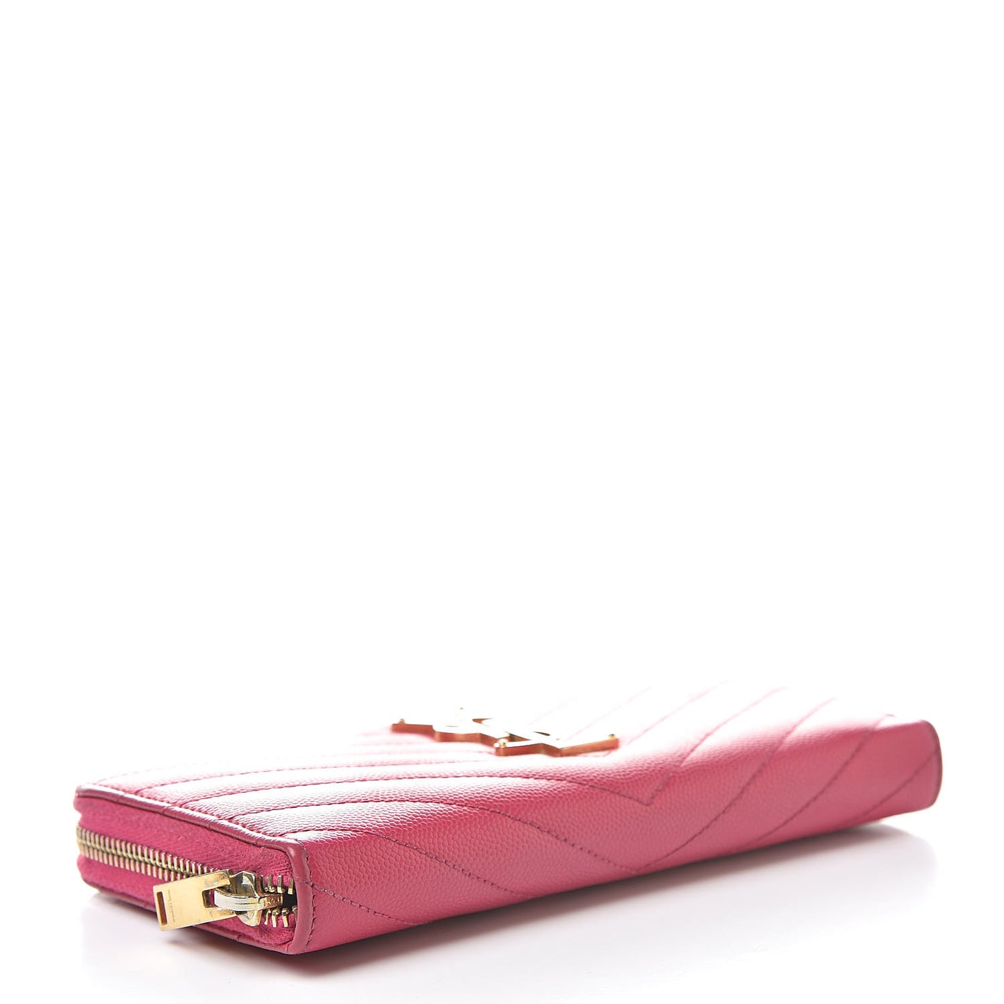 Grain De Poudre Matelasse Chevron Monogram Zip Around Wallet Bubblegum
