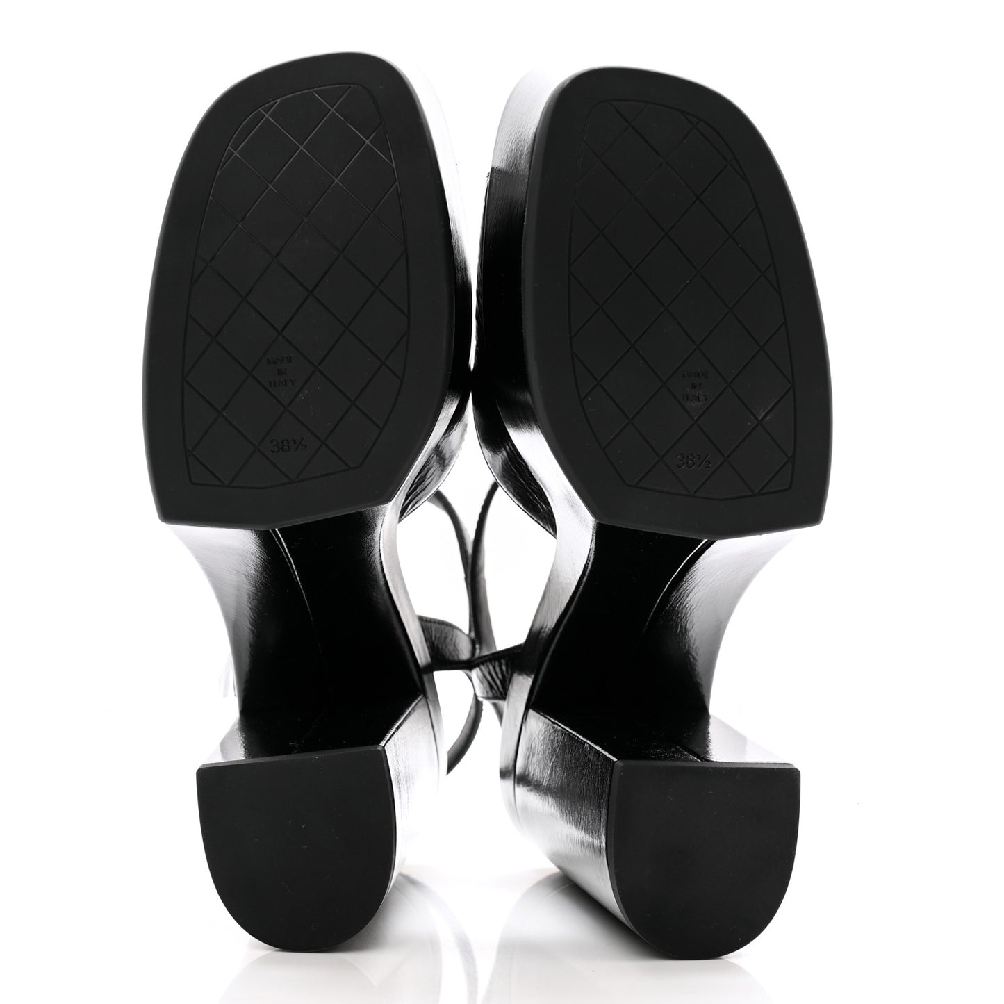 Calfskin CC Platform Sandals 38.5 Black