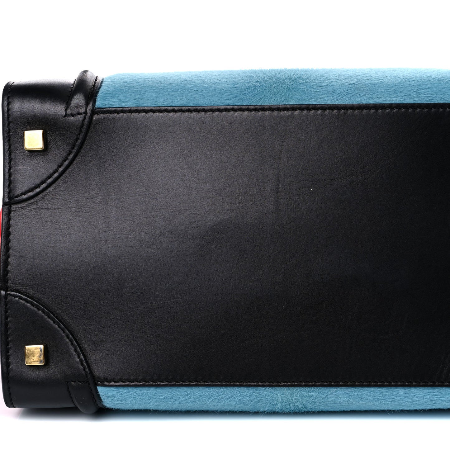 Pony Hair Mini Tri-Color Luggage Glacier Red Black