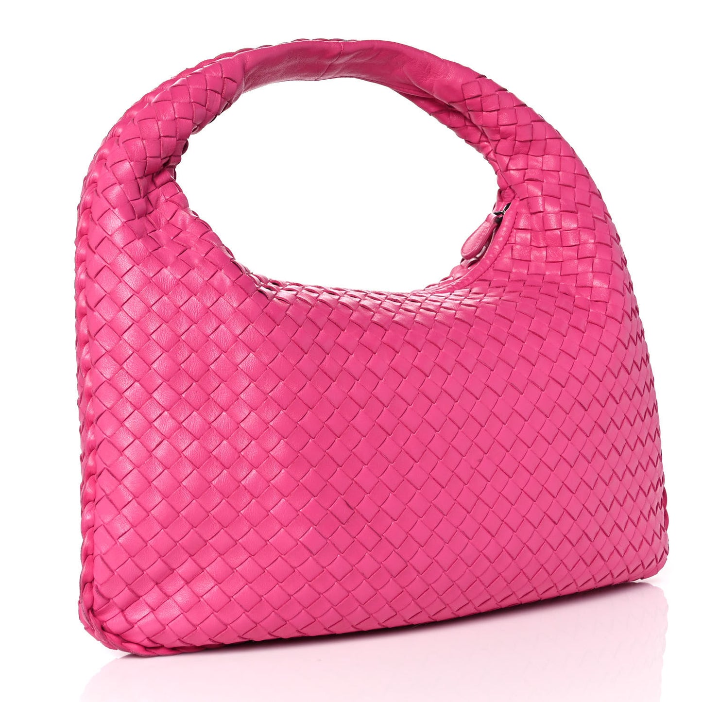 Nappa Intrecciato Medium Veneta Hobo Fuchsia