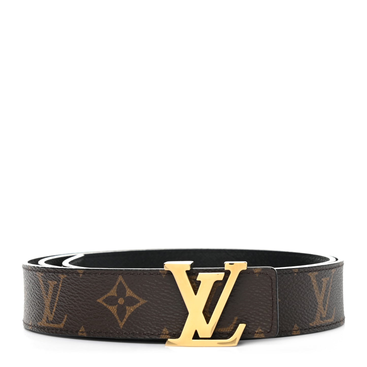Calfskin Monogram 30mm LV Initiales Reversible Belt 90 36 Black