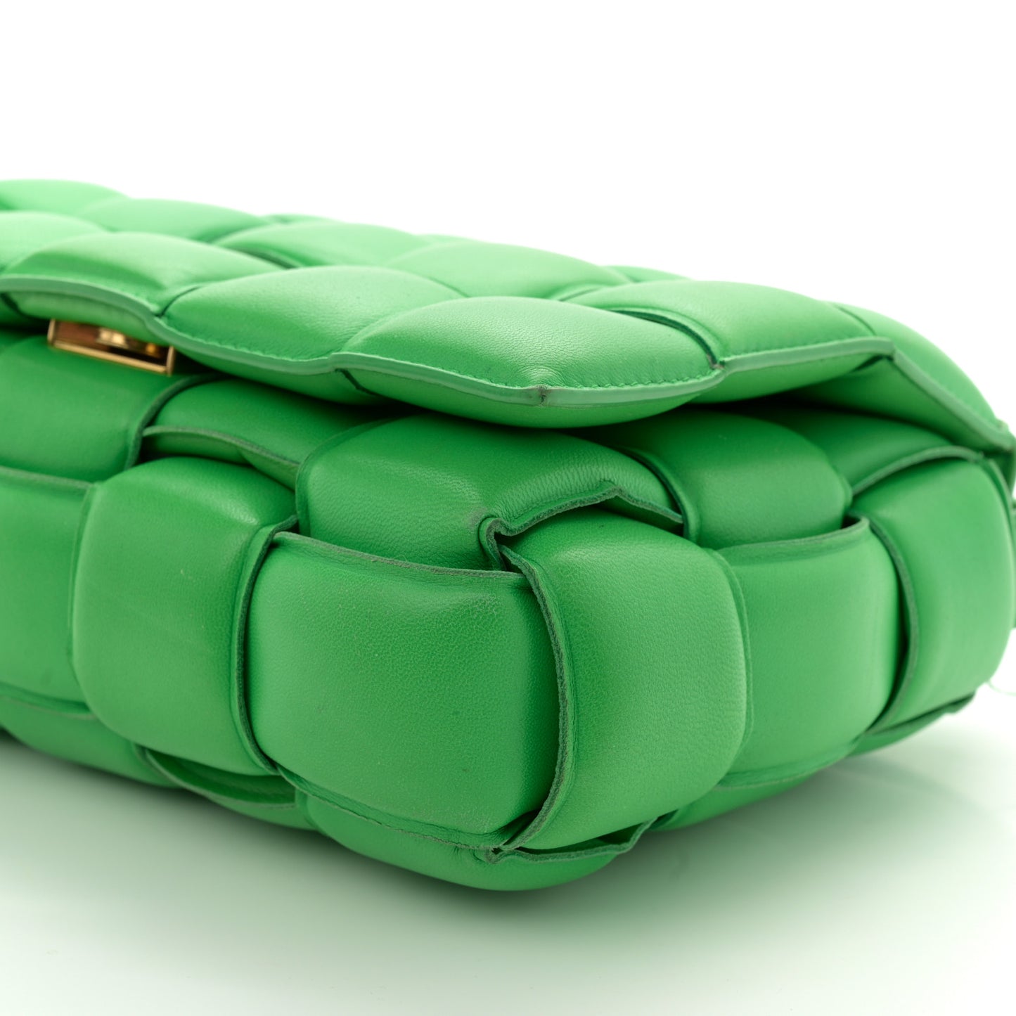 Nappa Maxi Intreccio Padded Cassette Crossbody Bag Parakeet