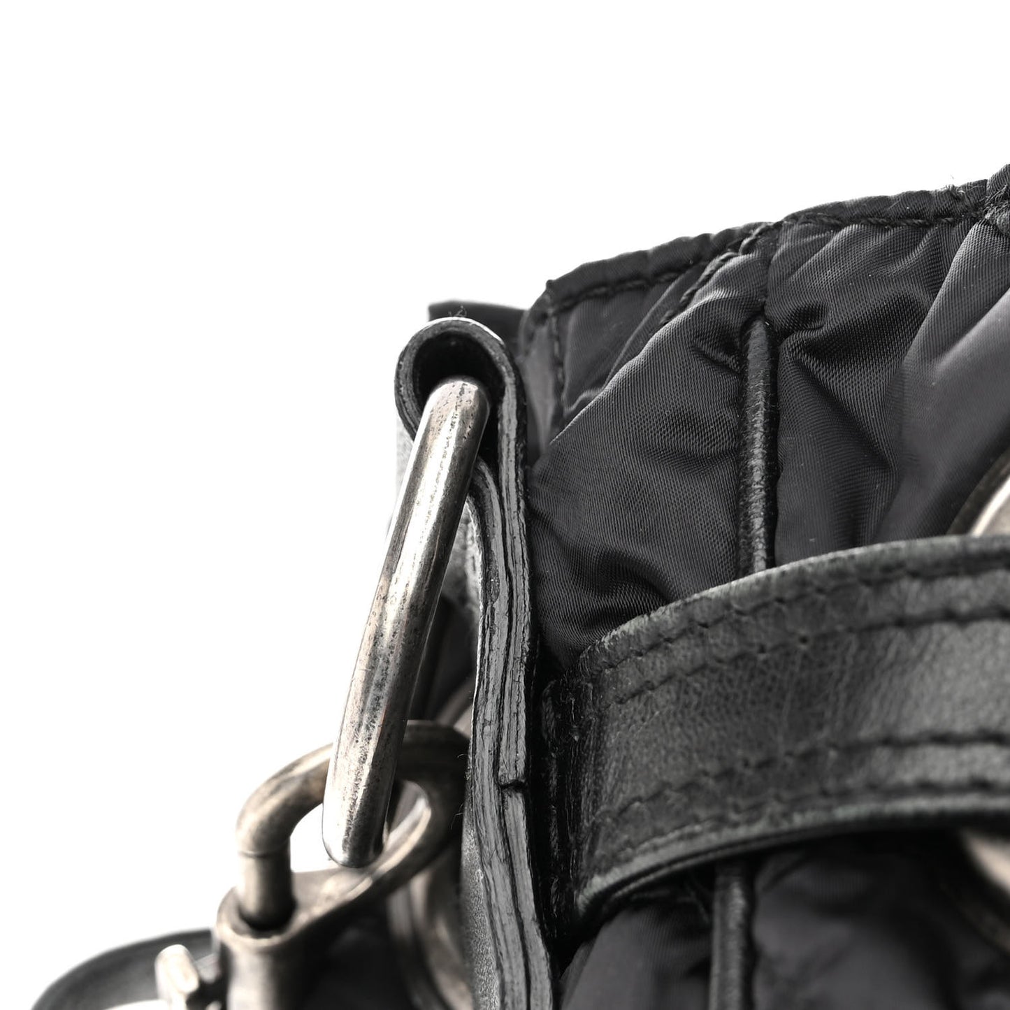Nylon Cannage Drawstring Bag Black