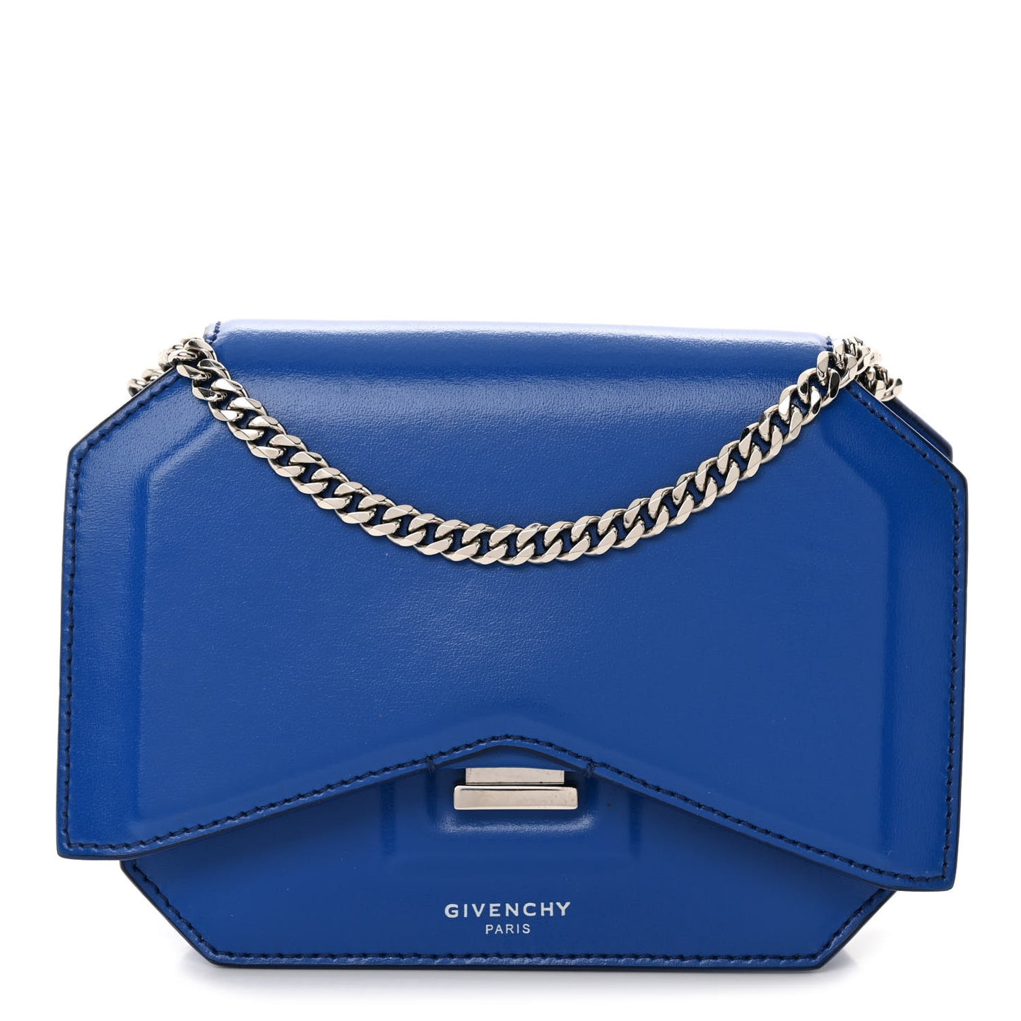 Calfskin Bow Cut Chain Wallet