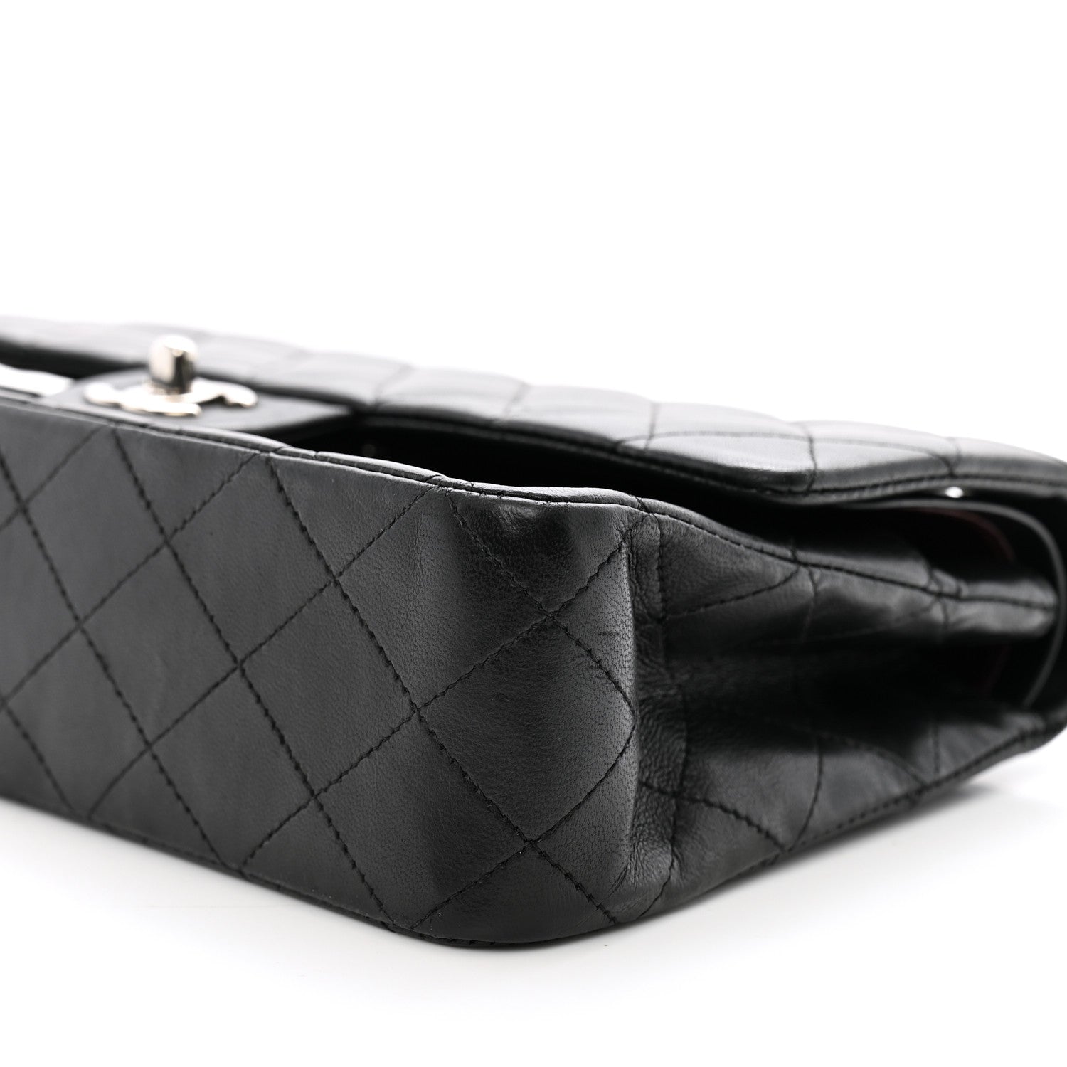 Chanel Lambskin Quilted Medium Double Flap Black 9 of 10