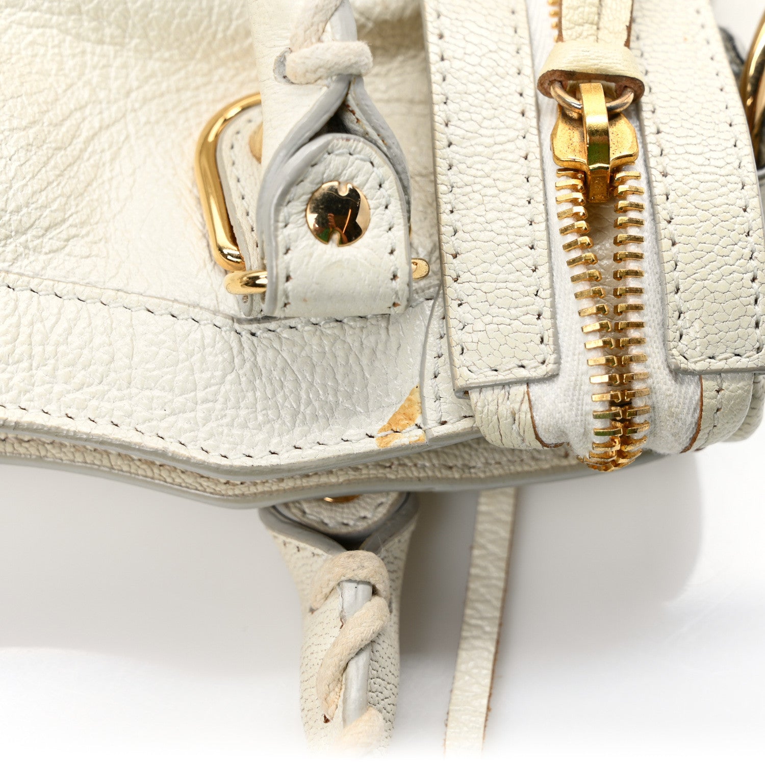Balenciaga Chevre Gold Metallic Edge Hardware Mini City White 12 of 12