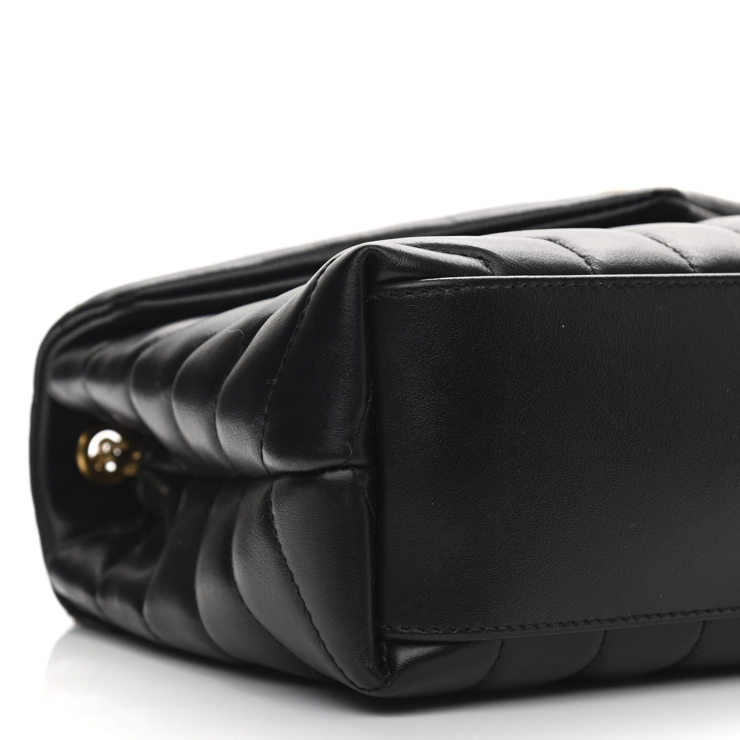 Calfskin Y Quilted Monogram Small Loulou Chain Satchel Black