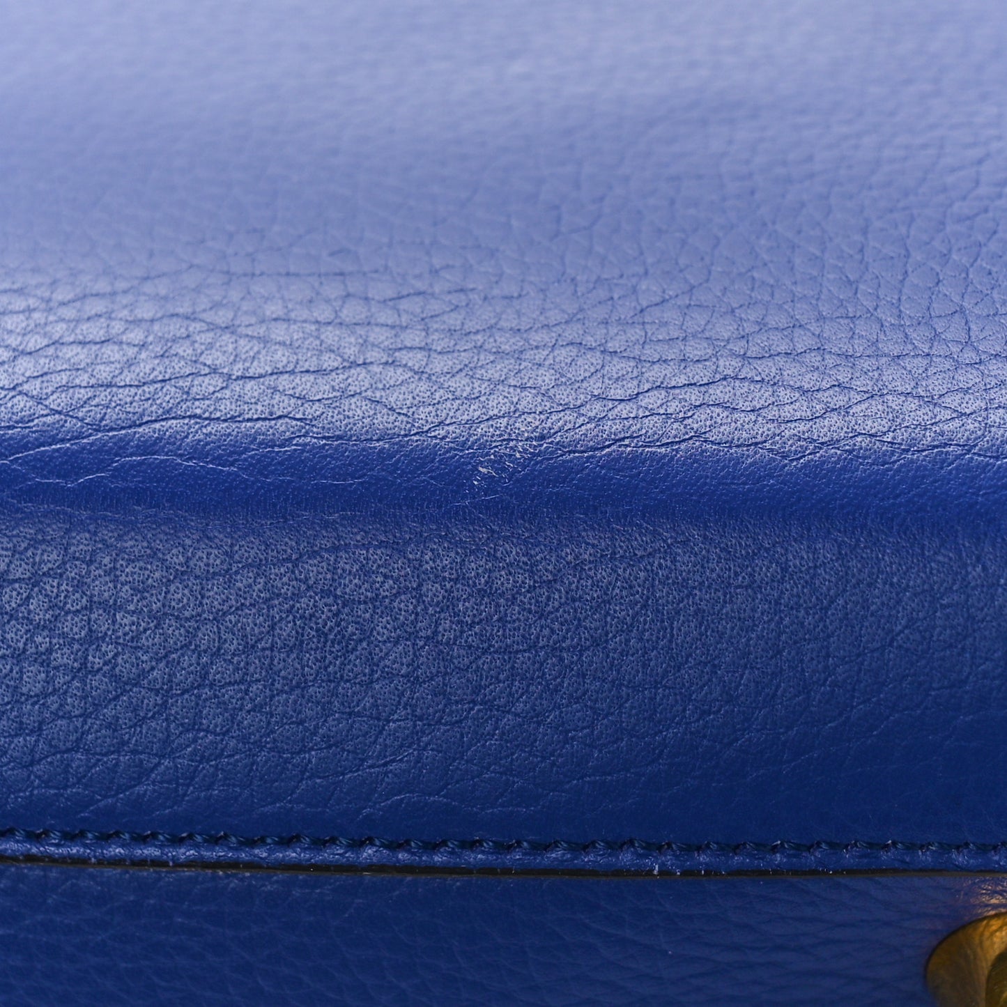 Grained Calfskin Small Belt Bag Indigo