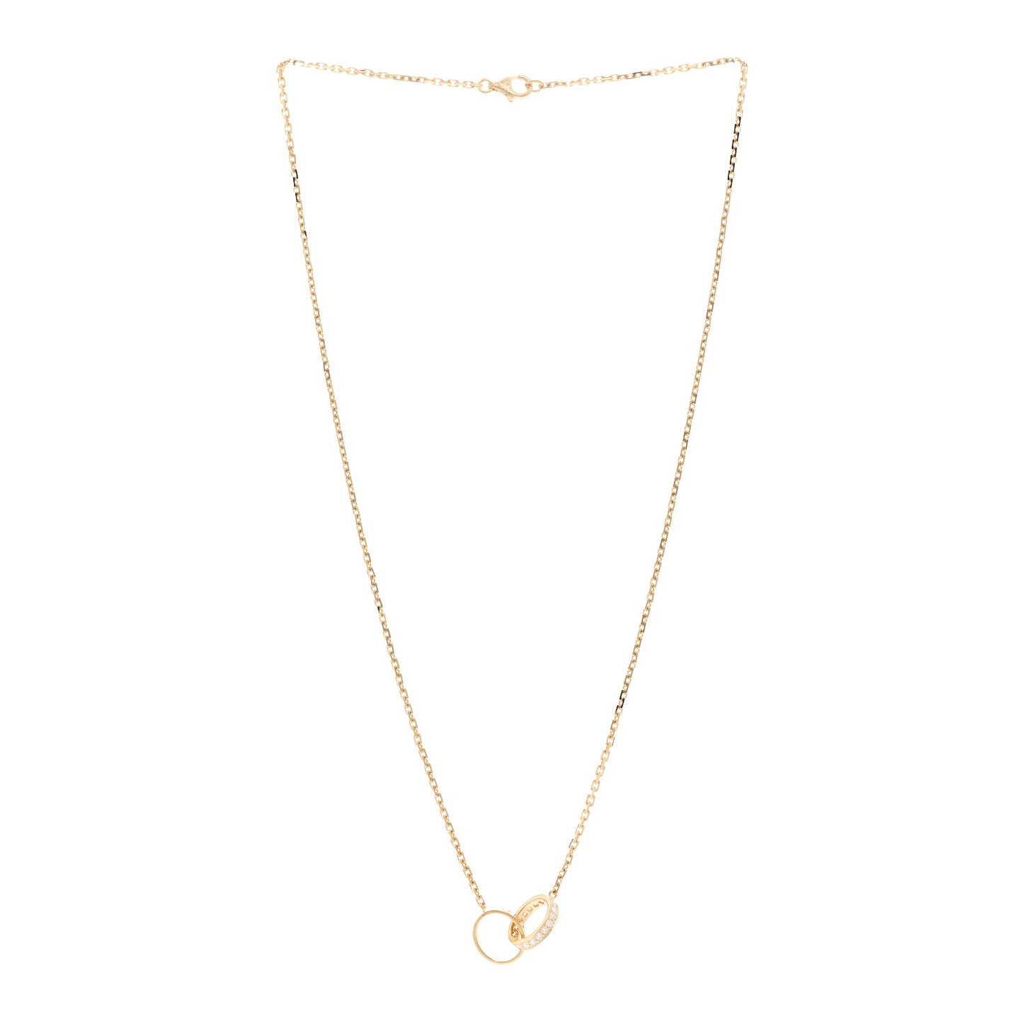 18K Yellow Gold Diamond Interlocking LOVE Necklace
