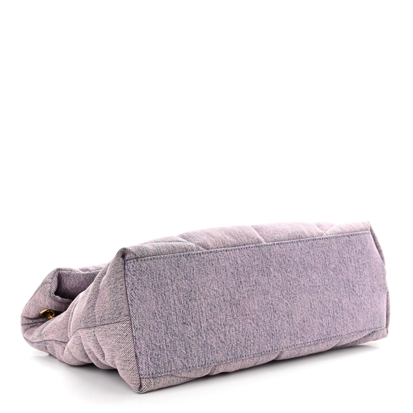 Denim Quilted Medium Loulou Puffer Monogram Chain Satchel Bleached Lilac