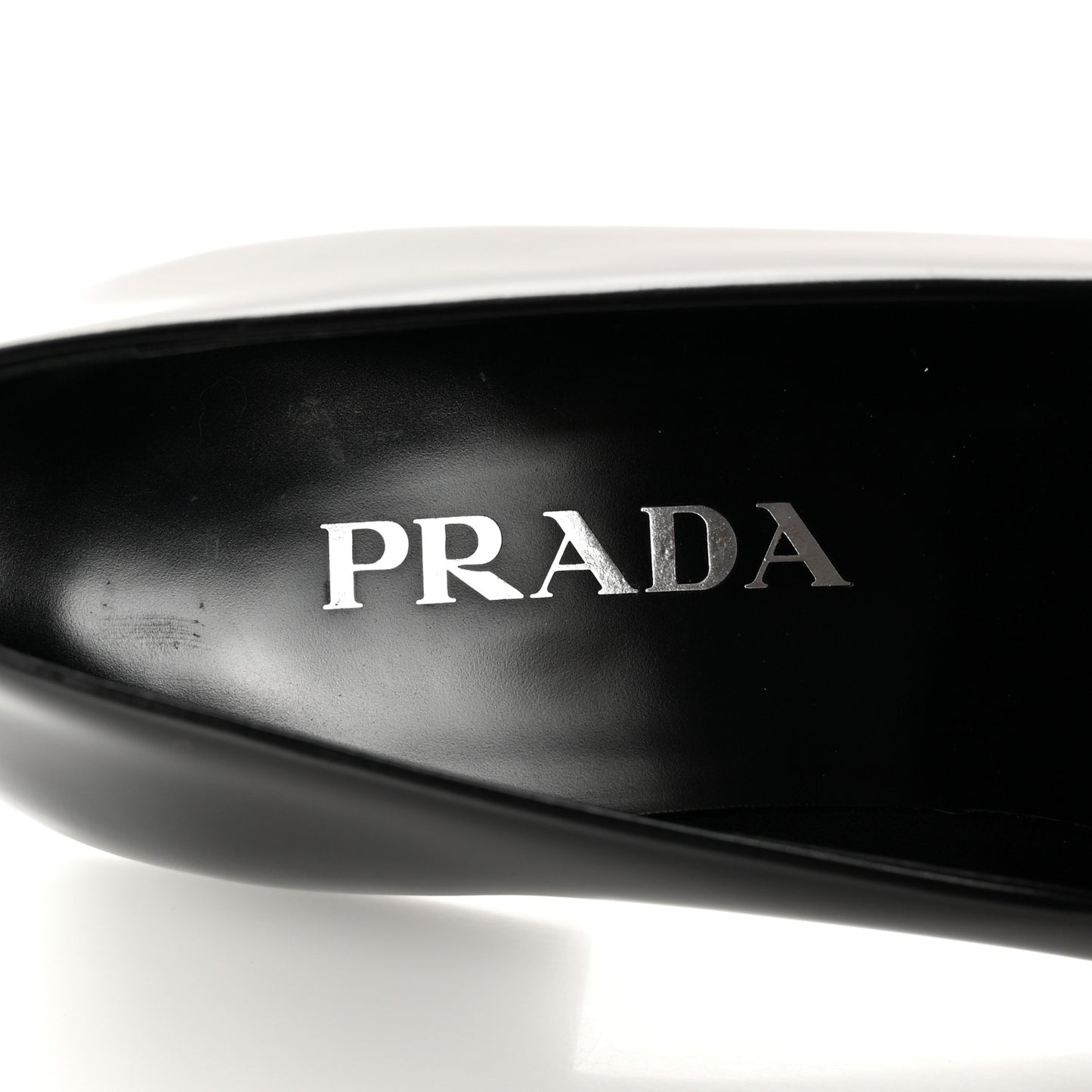 Brushed Calfskin Metal Triangle Logo 20mm Loafers 36.5 Black