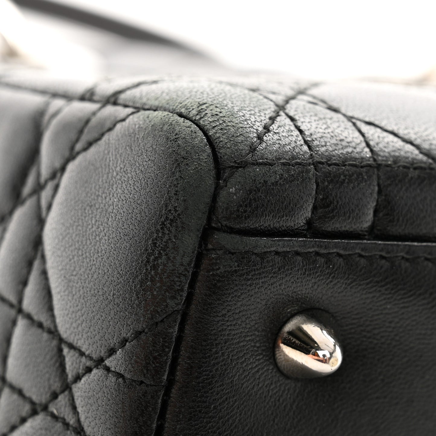 Lambskin Cannage Medium Lady Dior Black