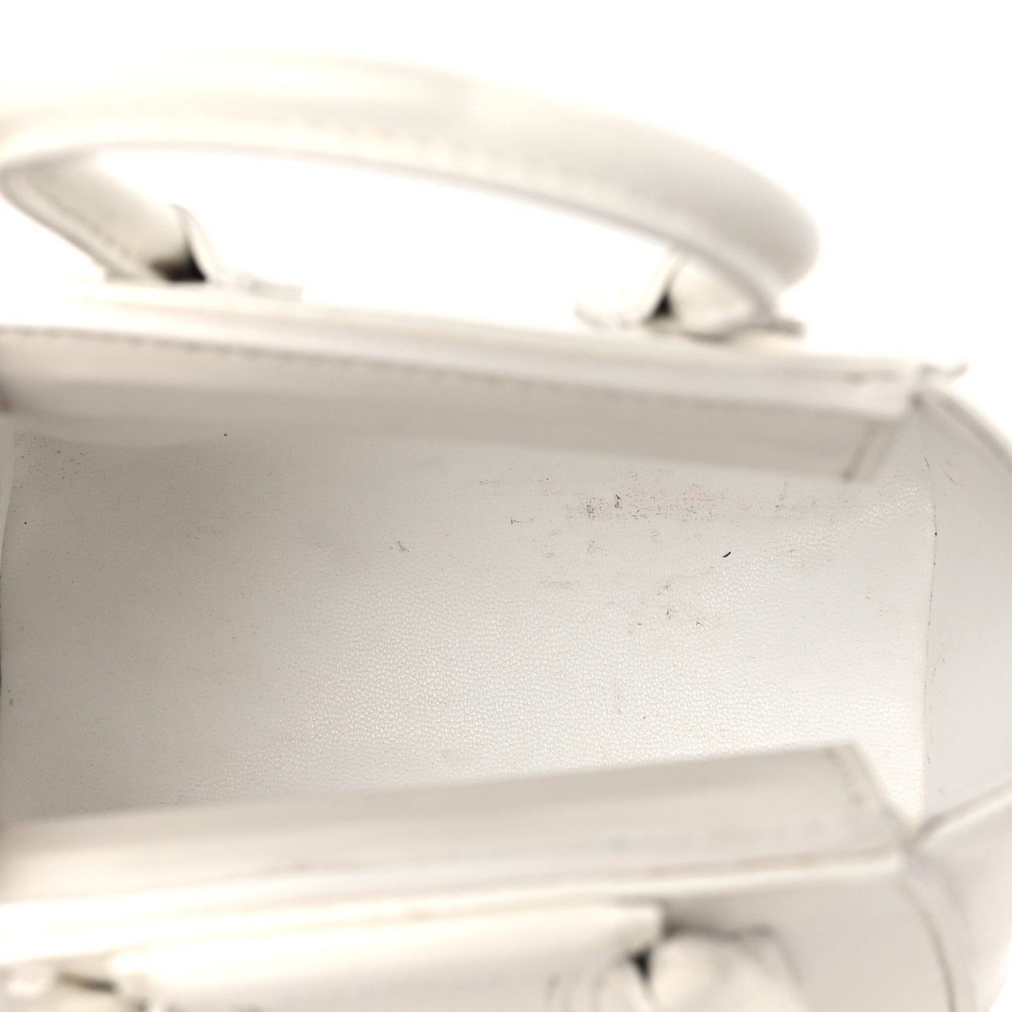 Shiny Lord Calfskin Micro Antigona Ivory