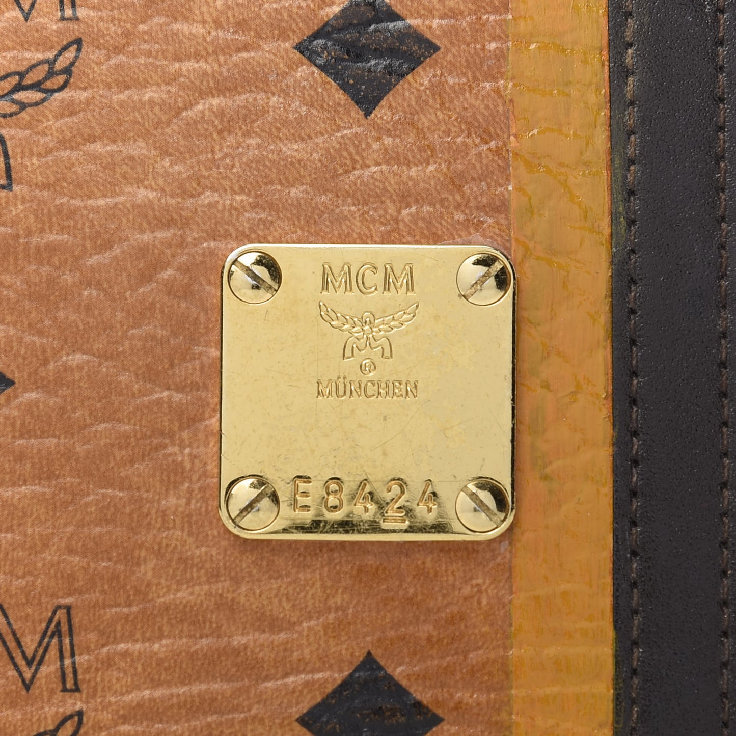 Visetos Striped Zip Around Wallet Cognac