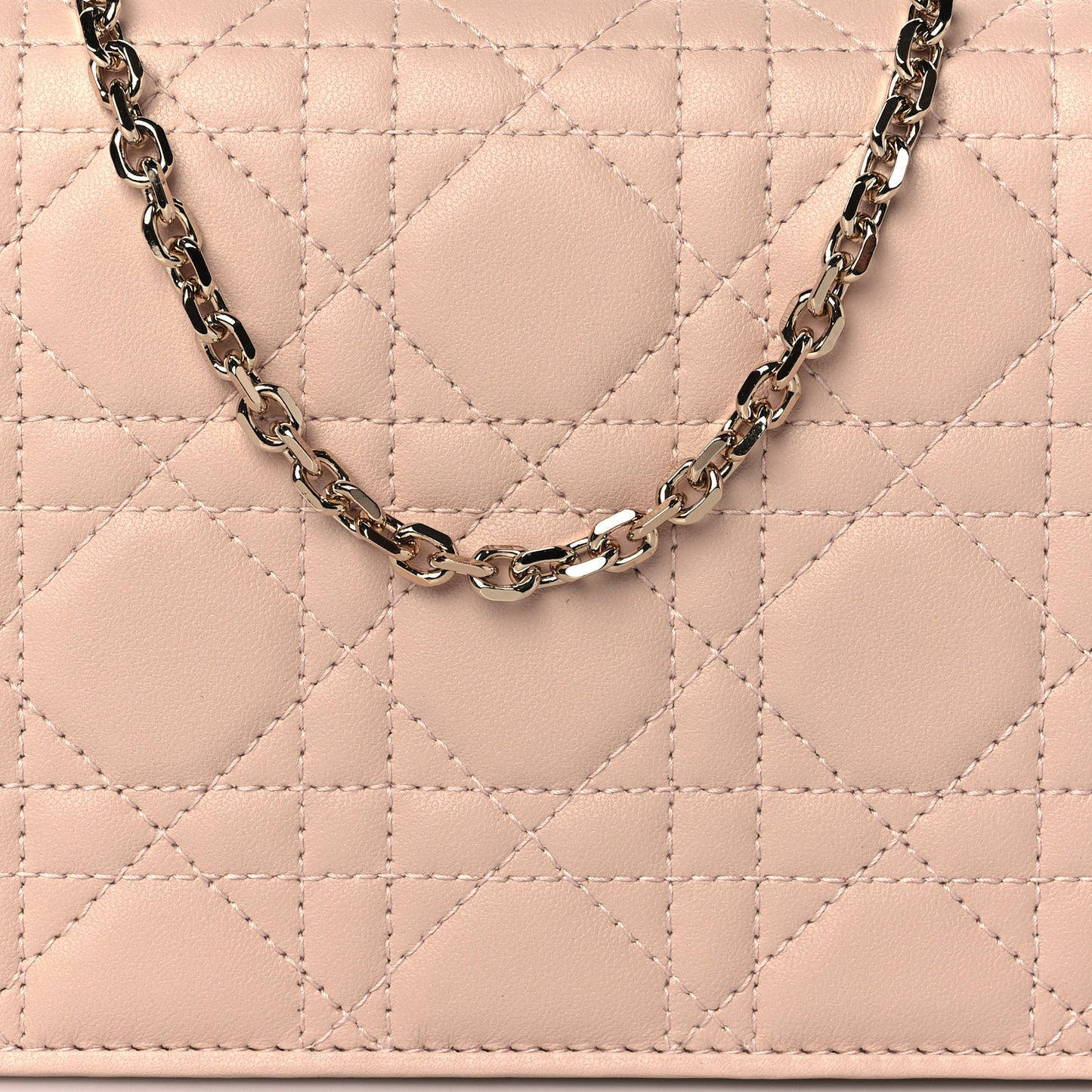 Lambskin Cannage Lady Dior Clutch Rose Poudre