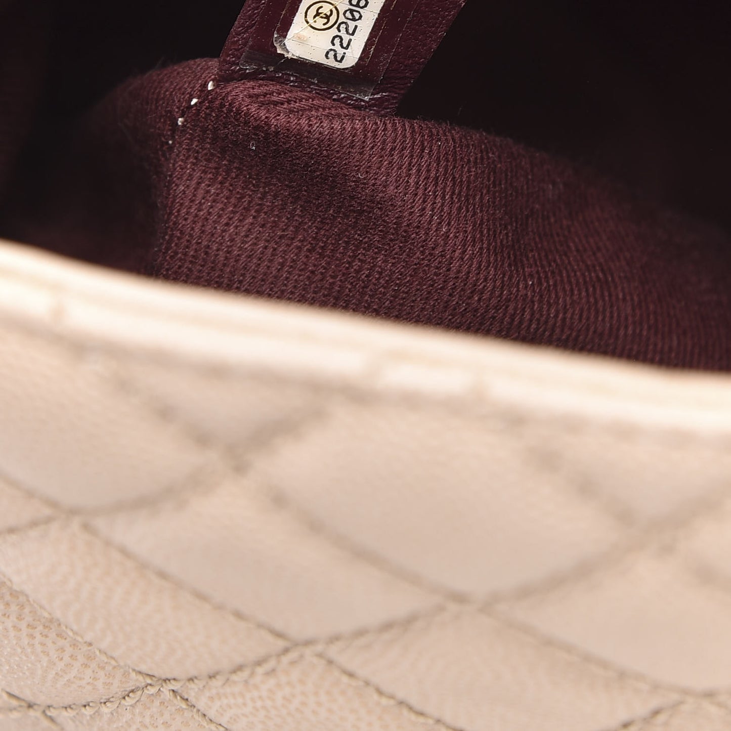 Caviar Quilted Medium Coco Handle Flap Light Beige