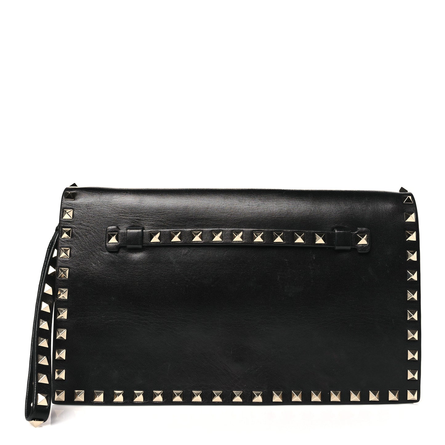 Nappa Rockstud Wristlet Clutch Black