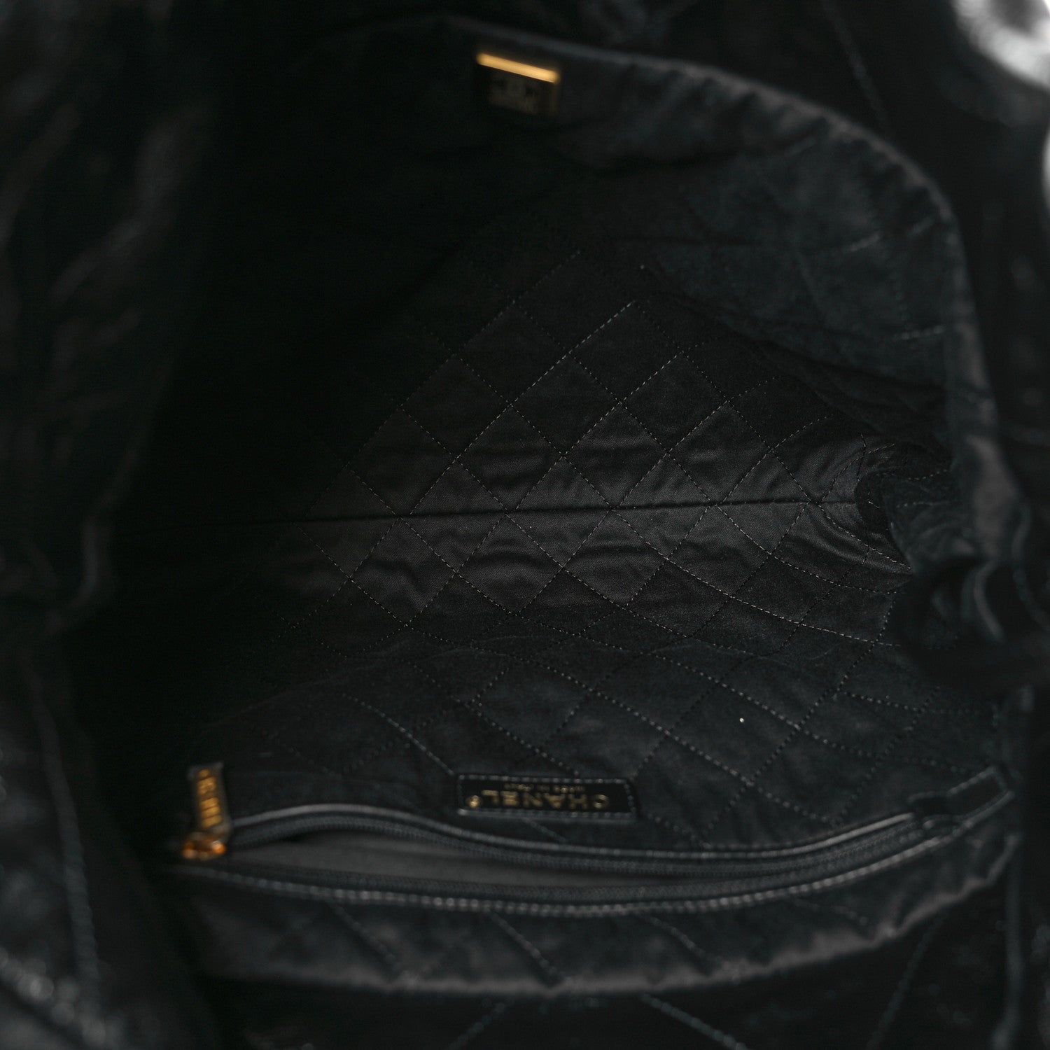 Chanel Shiny Calfskin Quilted Small Chanel 22 Black 6 of 10