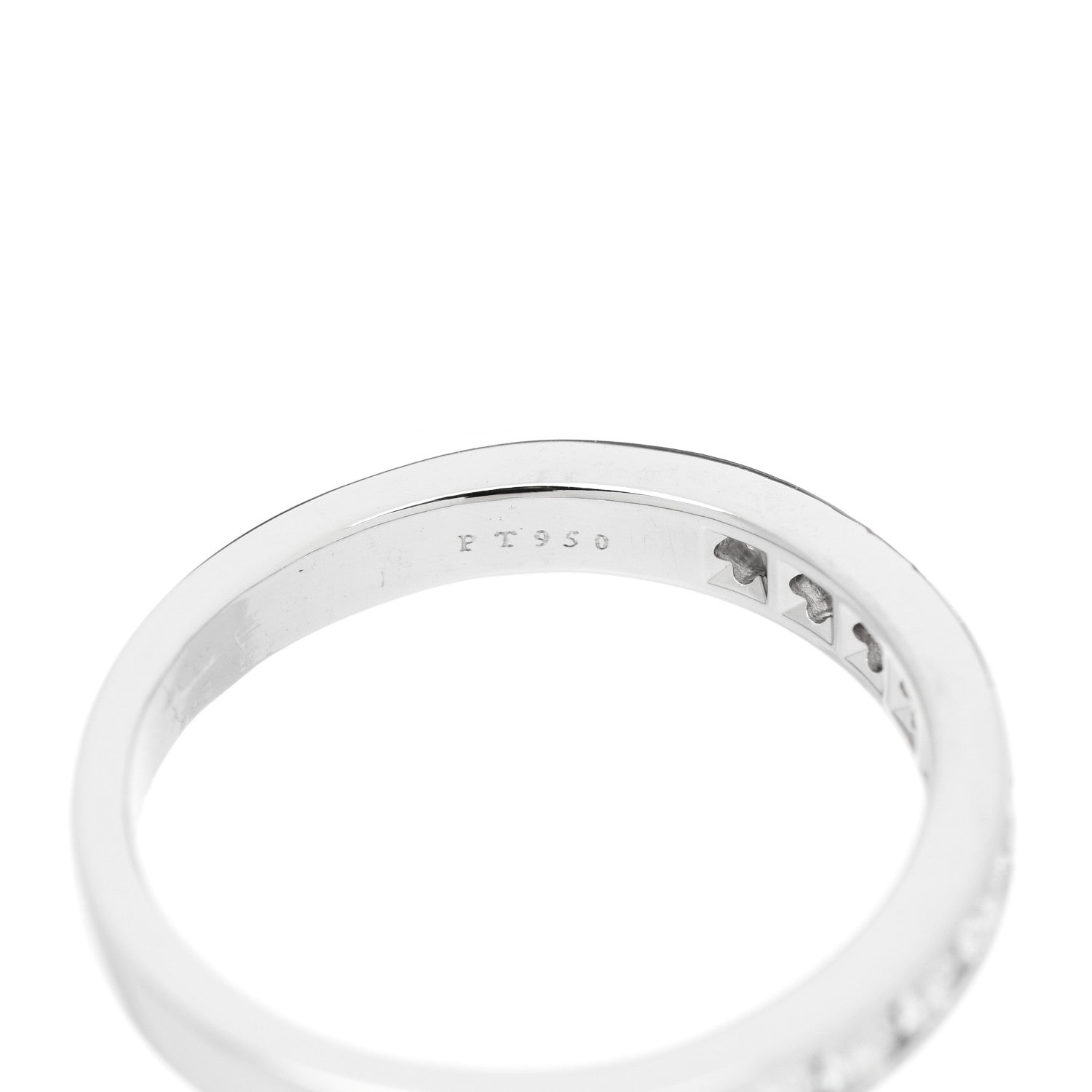 Tiffany Platinum Diamond 3mm Half Circle Wedding Band Ring 53 6.5 4 of 4