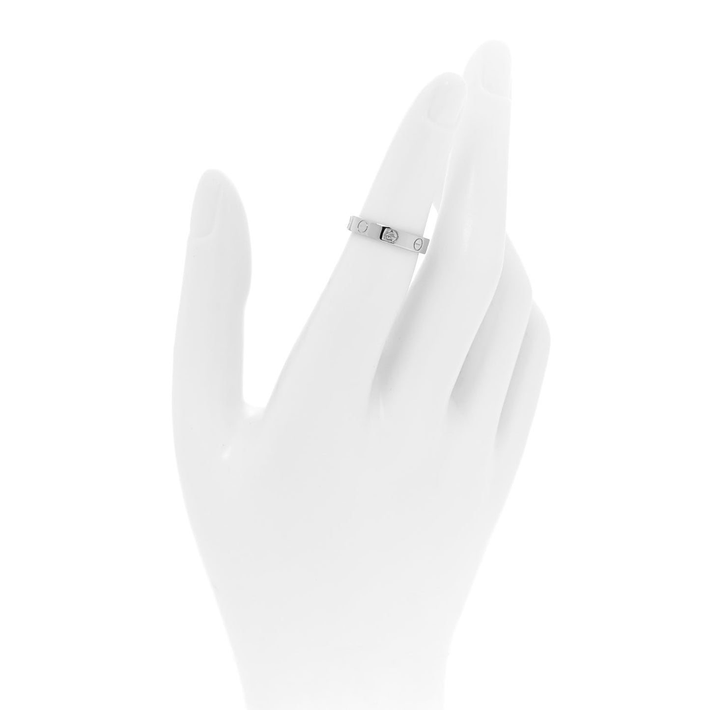 18K White Gold 3.5mm LOVE Wedding Band Ring 49 4.75