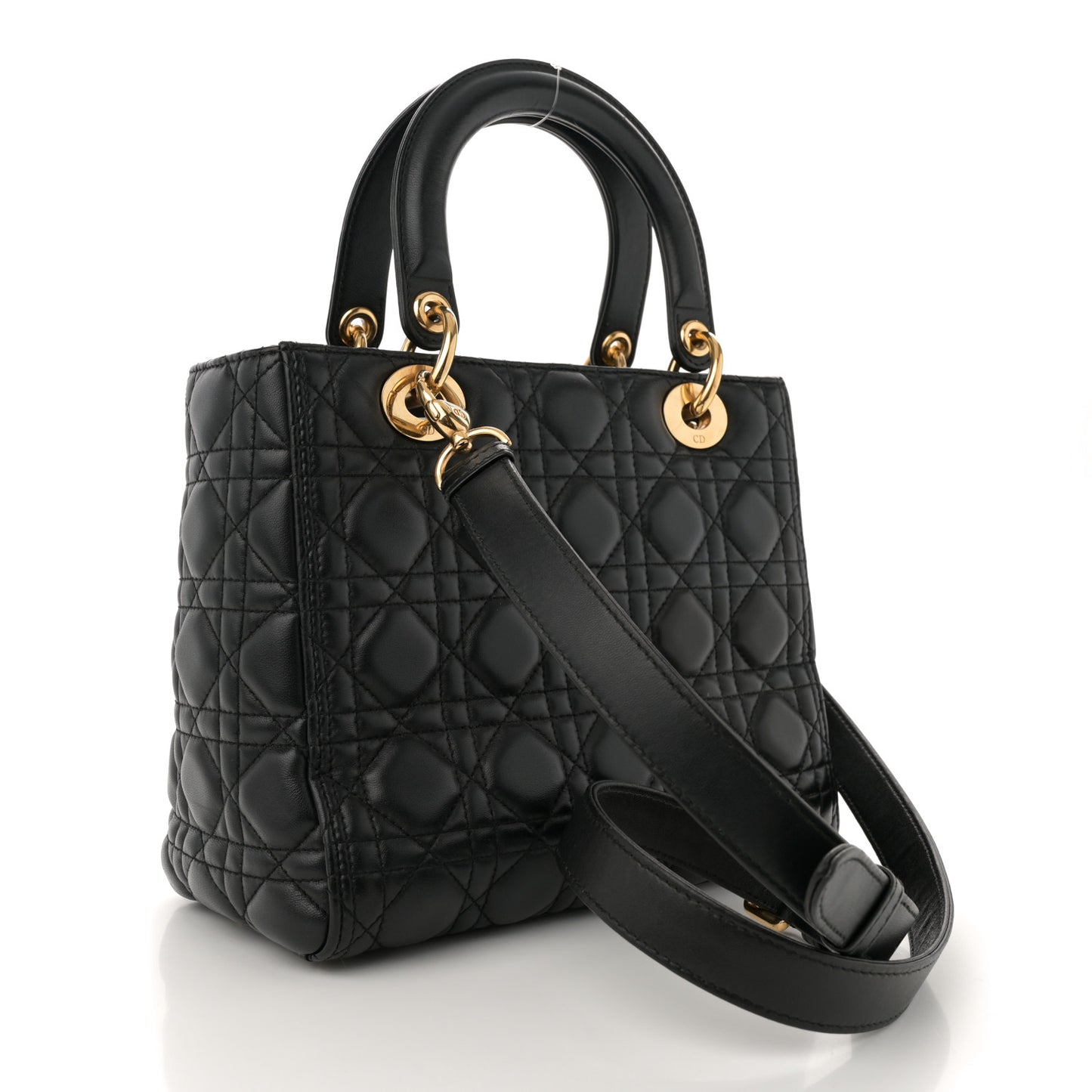 Lambskin Cannage Medium Lady Dior Black