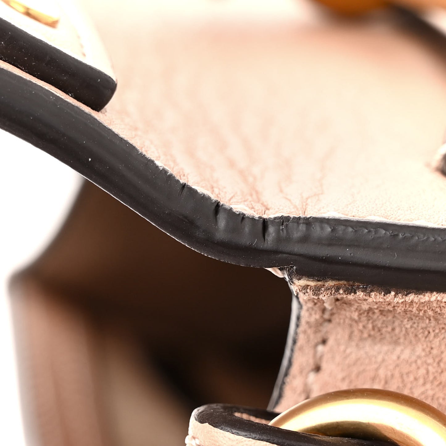 Calfskin Suede Small Nile Bracelet Bag Biscotti Beige