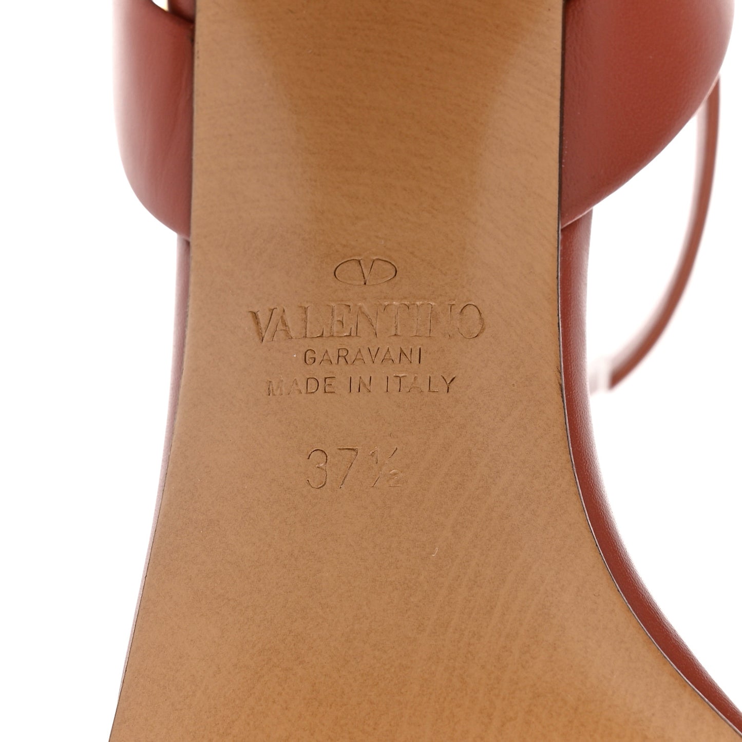 Calfskin One Stud Ankle Strap 60mm Sandals 37.5 Gingerbread