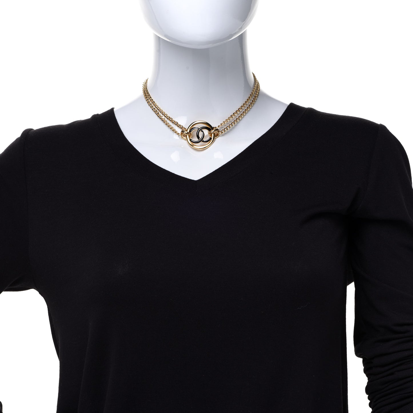 Metal Resin Chain CC Choker Gold Black
