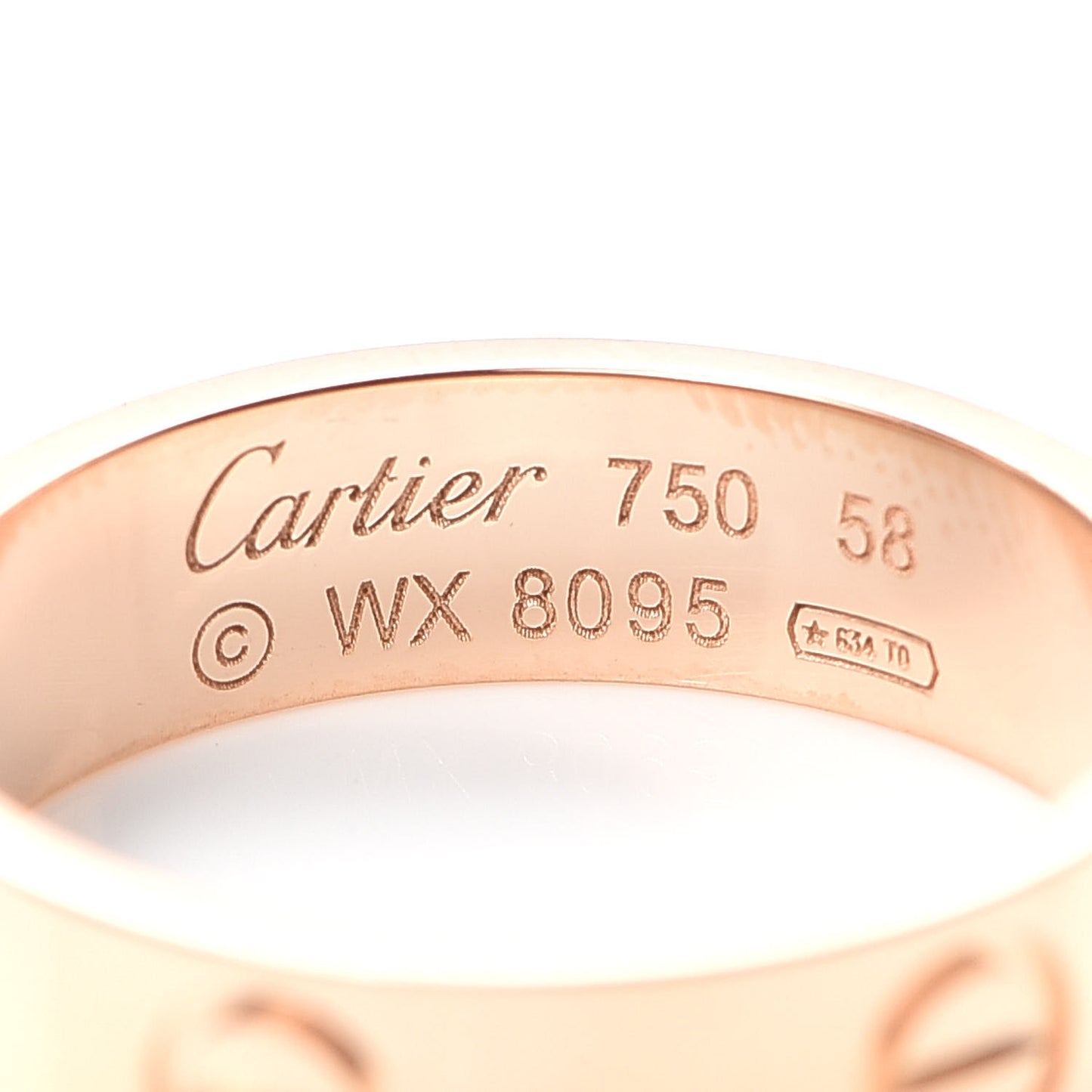 18K Pink Gold 5.5mm LOVE Ring 58 8.25