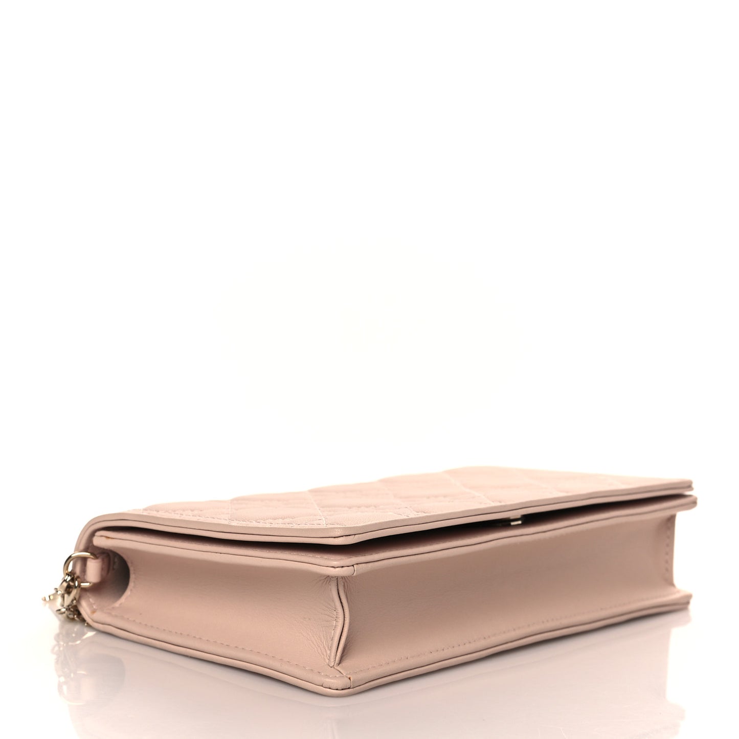 Lambskin Cannage Lady Dior Clutch Rose Poudre