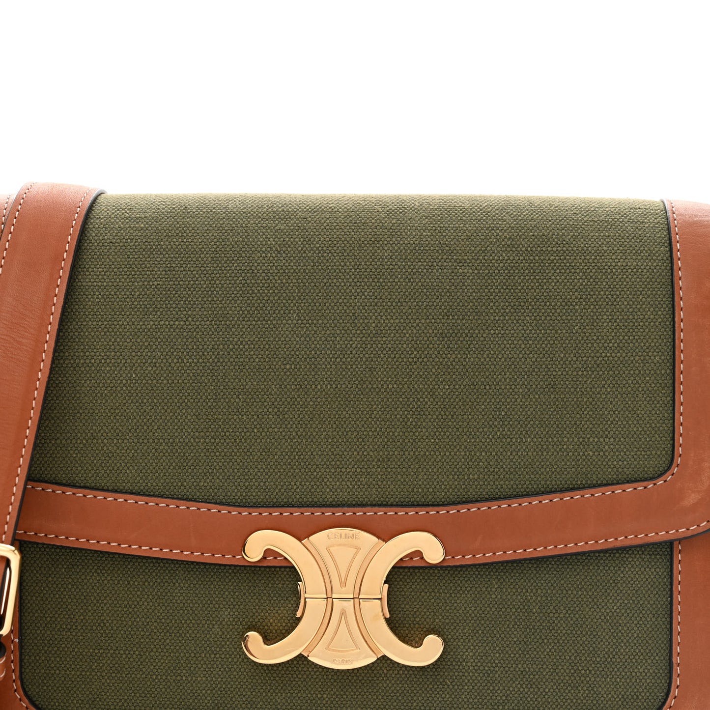 Textile Natural Calfskin Classique Triomphe Khaki Tan