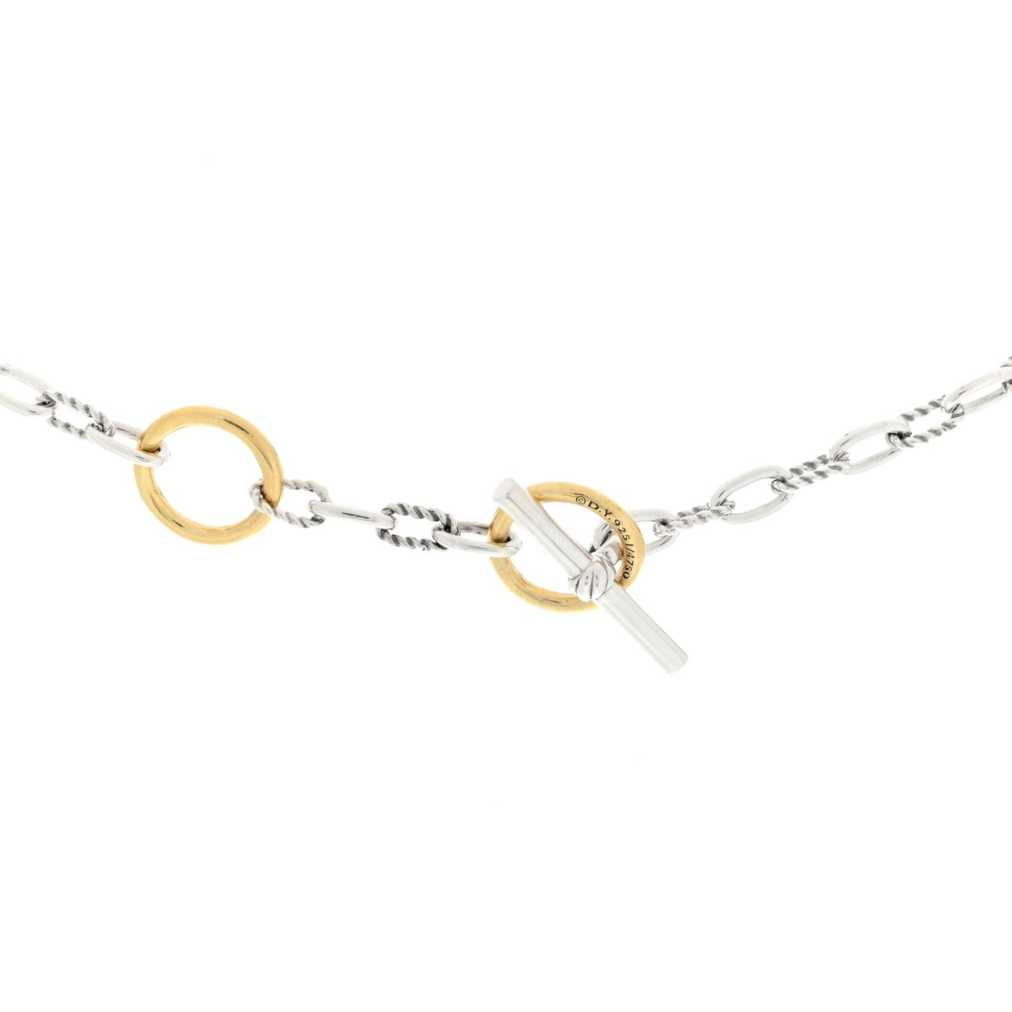 Sterling Silver 18K Yellow Gold Madison Three Ring Chain Necklace