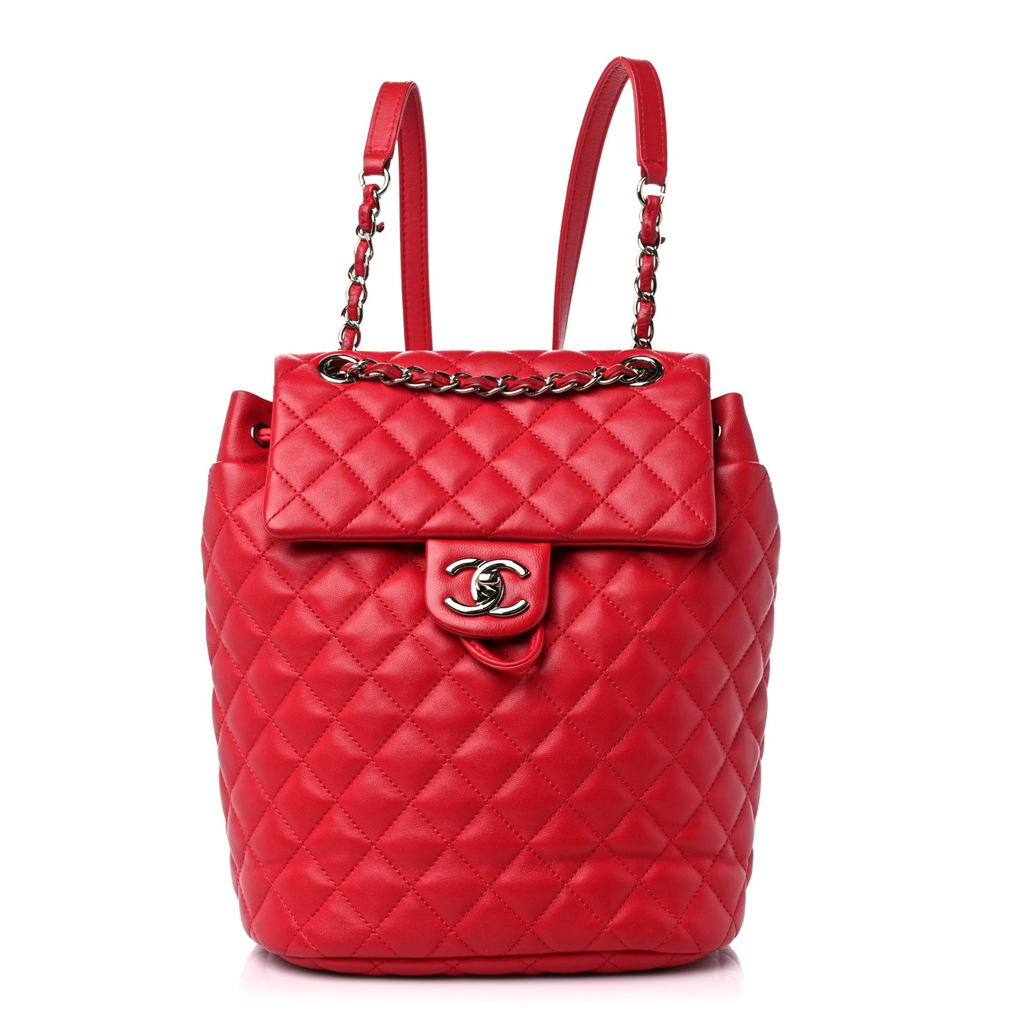 Lambskin Quilted Small Urban Spirit Backpack Red