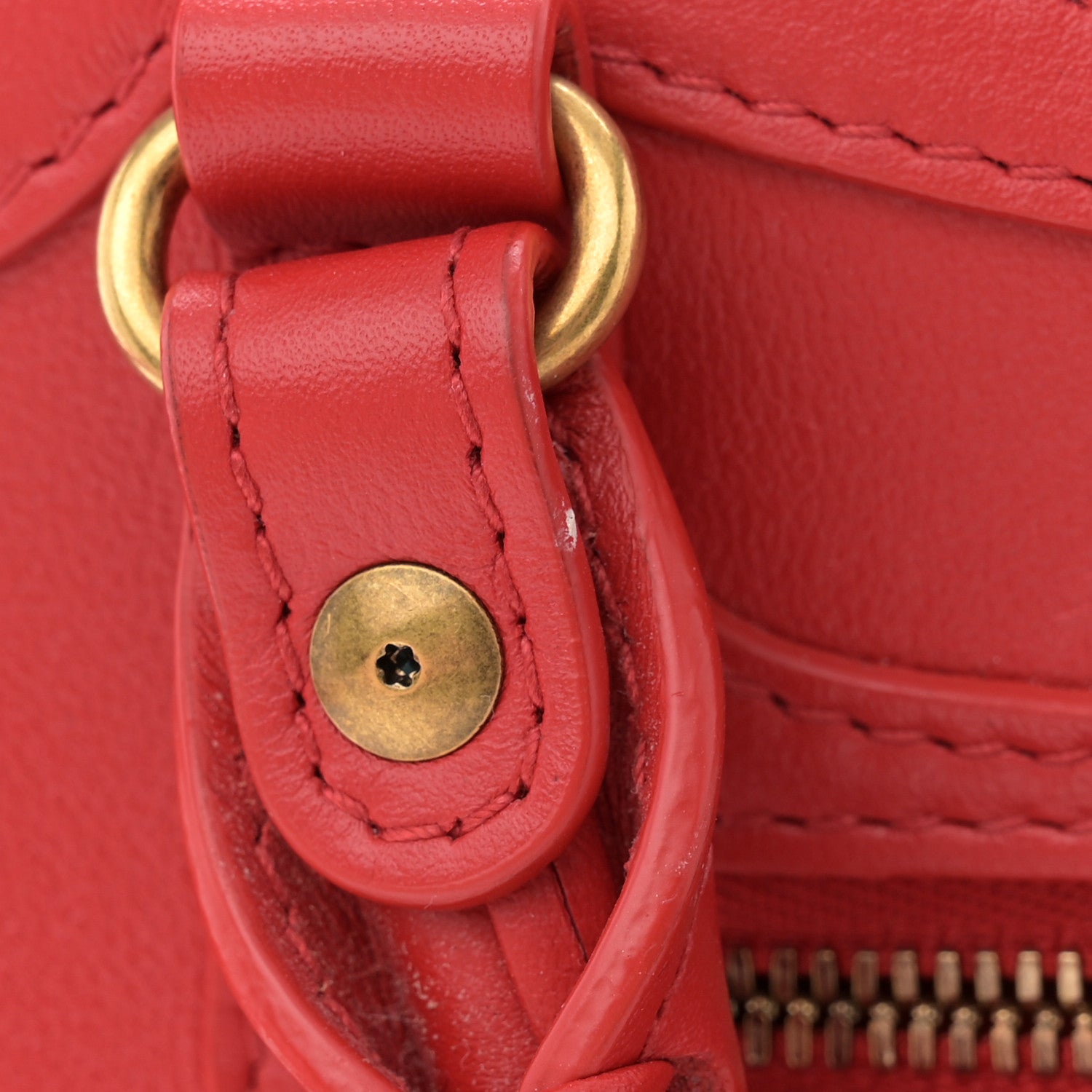 Balenciaga Smooth Calfskin Neo Classic Brass Hardware Mini City Red 11 of 17