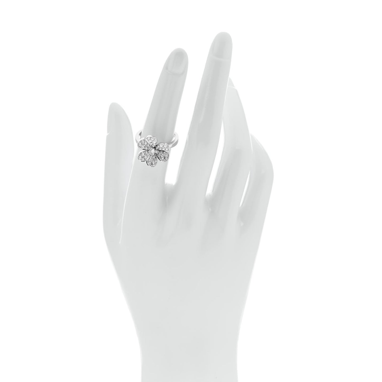 18K White Gold Diamond Small Frivole Ring 52 6