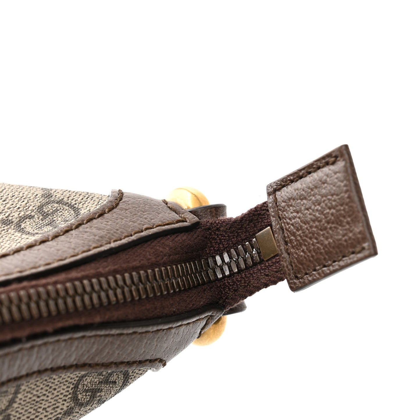 GG Supreme Monogram Web Ophidia Half Moon Hobo Brown