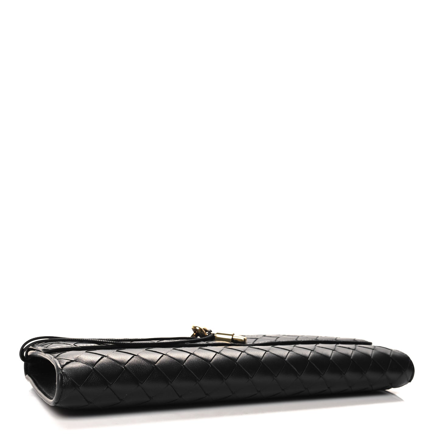 Nappa Intrecciato Long Andiamo Top Handle Clutch Black