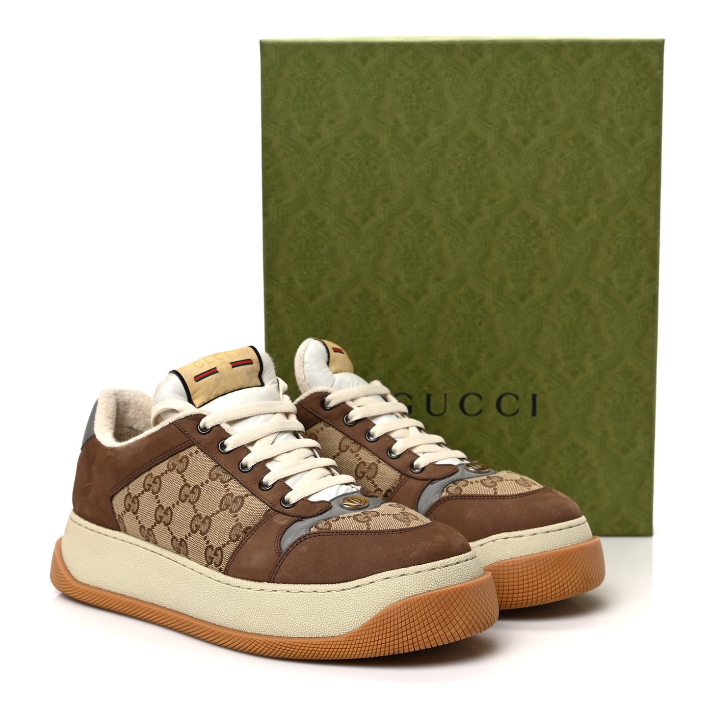 Monogram Nubuck Miro Soft Calfskin Mens Screener 50mm Sneakers 10.5 Beige Ebony New Acero Dusty Grey Mystic White