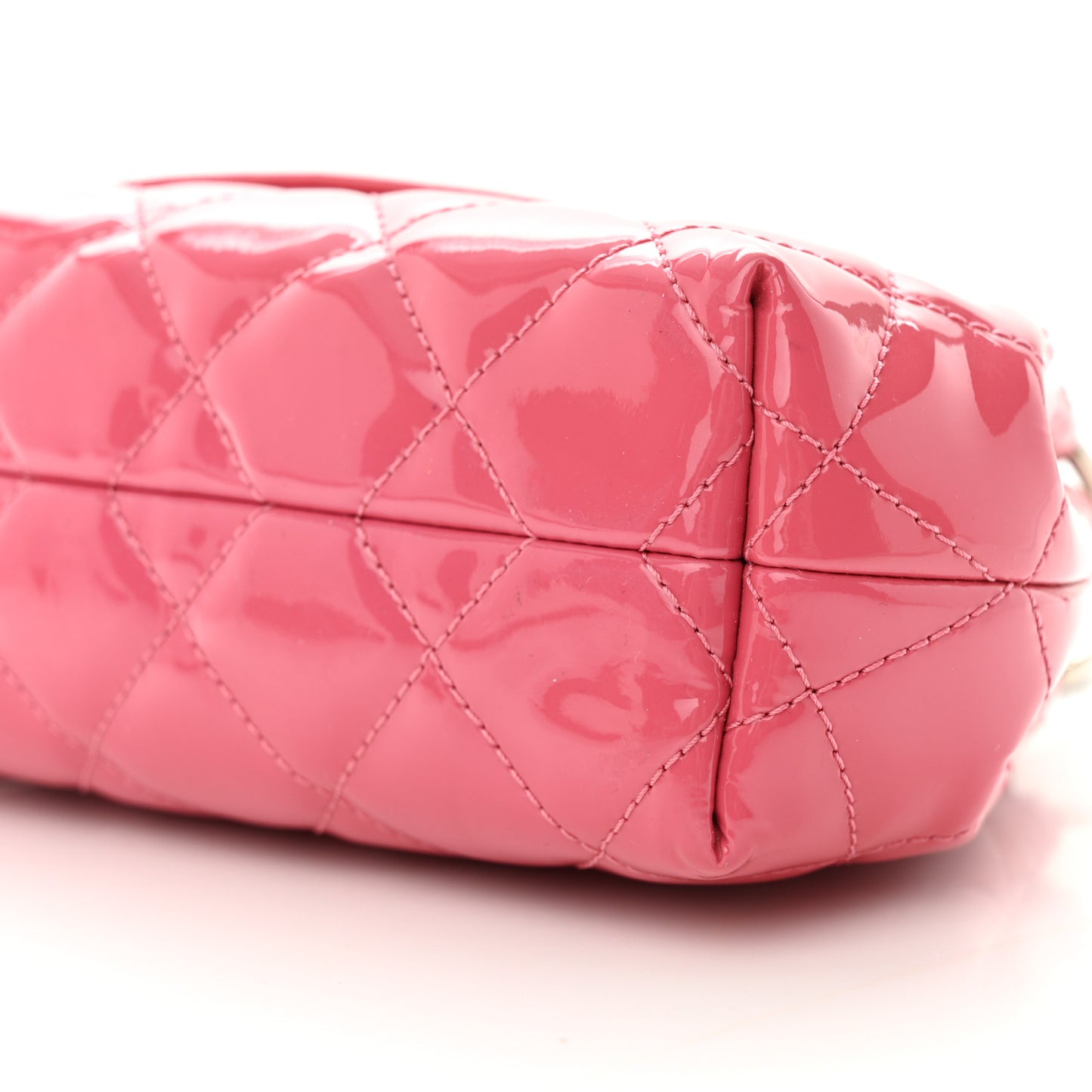 Patent Quilted Small Coco Shine Accordion Flap Pink