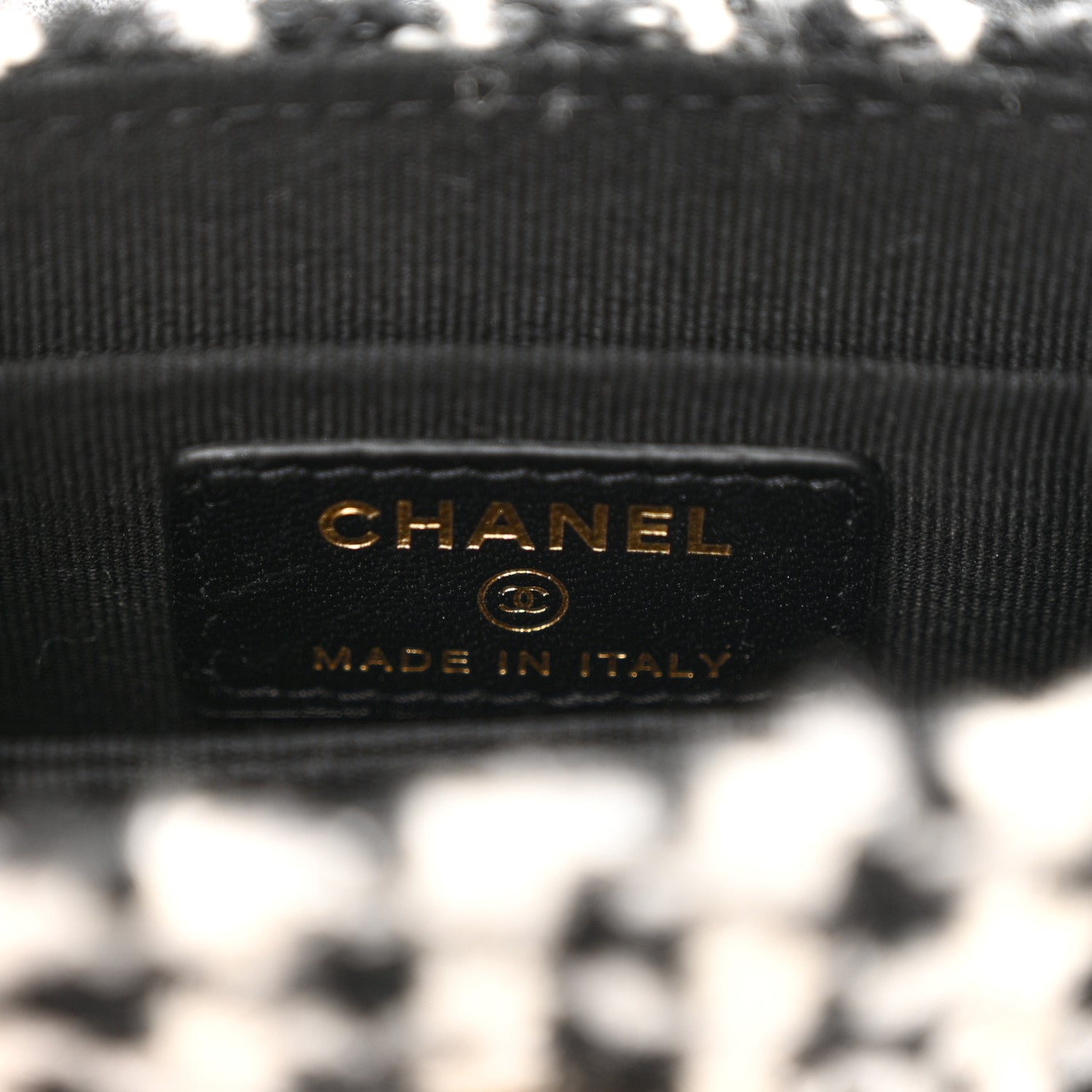 Chanel Tweed Houndstooth Quilted Mini Accordion Clutch With Chain White Black 6 of 11