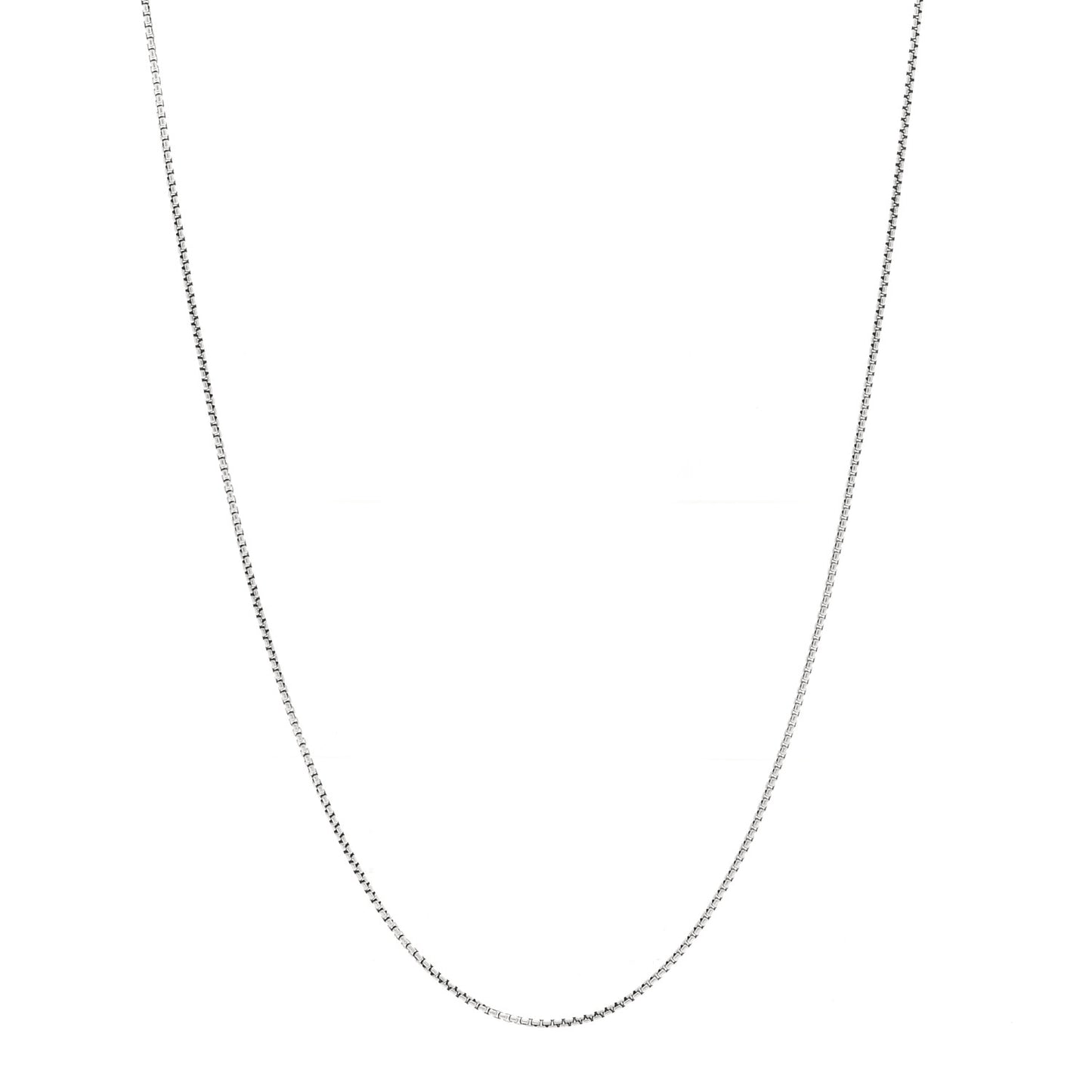 Sterling Silver 1.7mm Box Chain Slider Necklace 36"