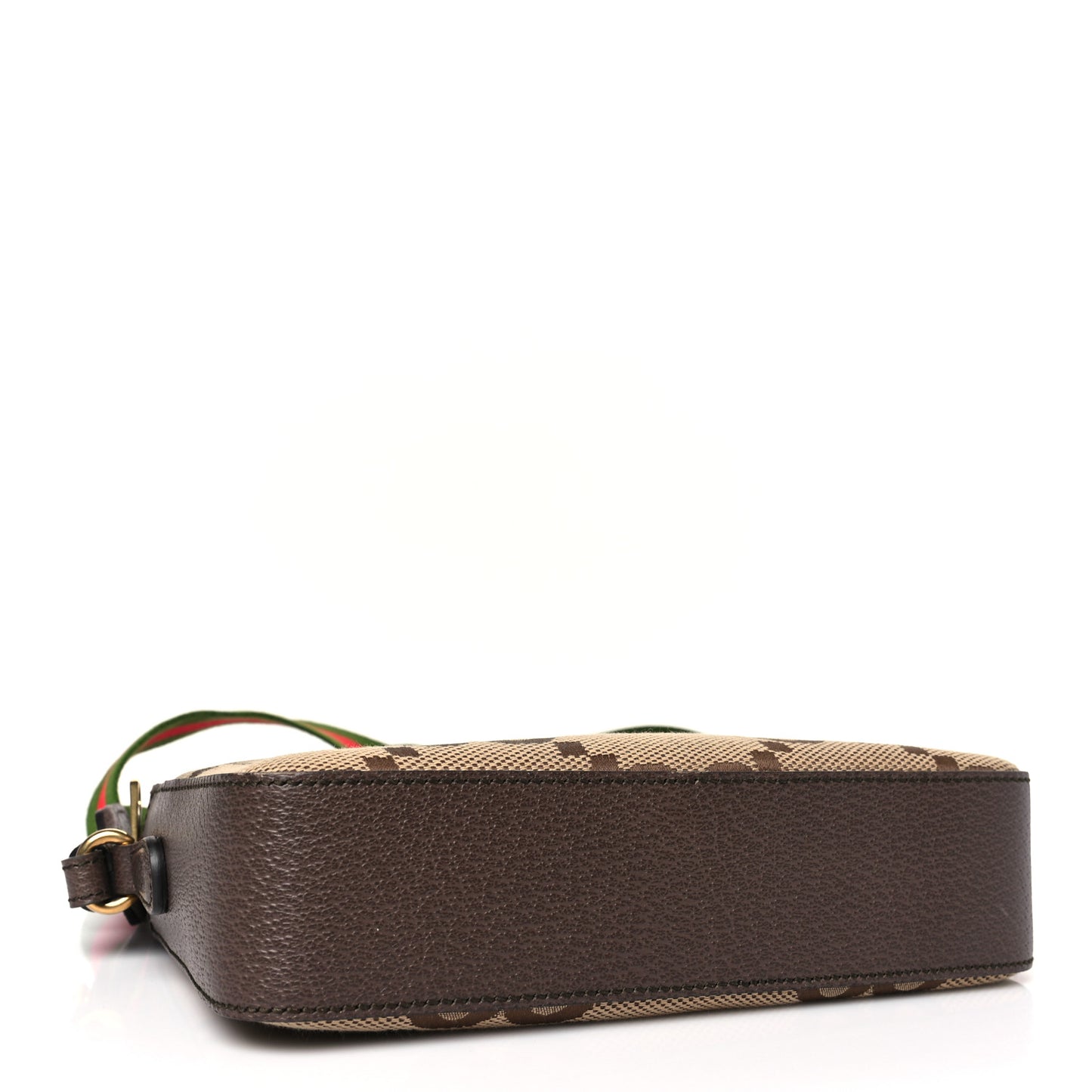Monogram Jumbo GG Textured Dollar Calfskin Web Messenger Shoulder Bag Camel Ebony New Acero