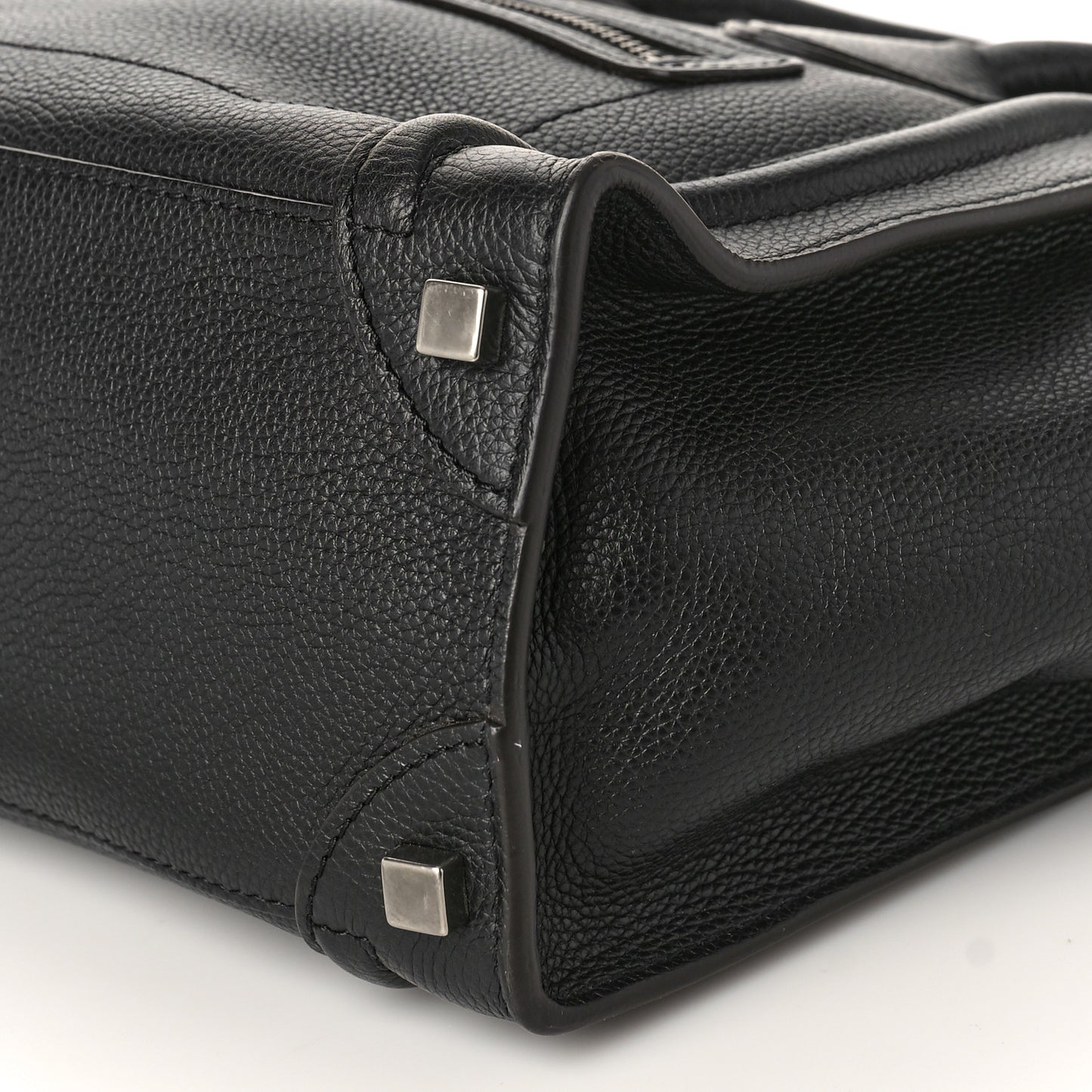 Drummed Calfskin Micro Luggage Black