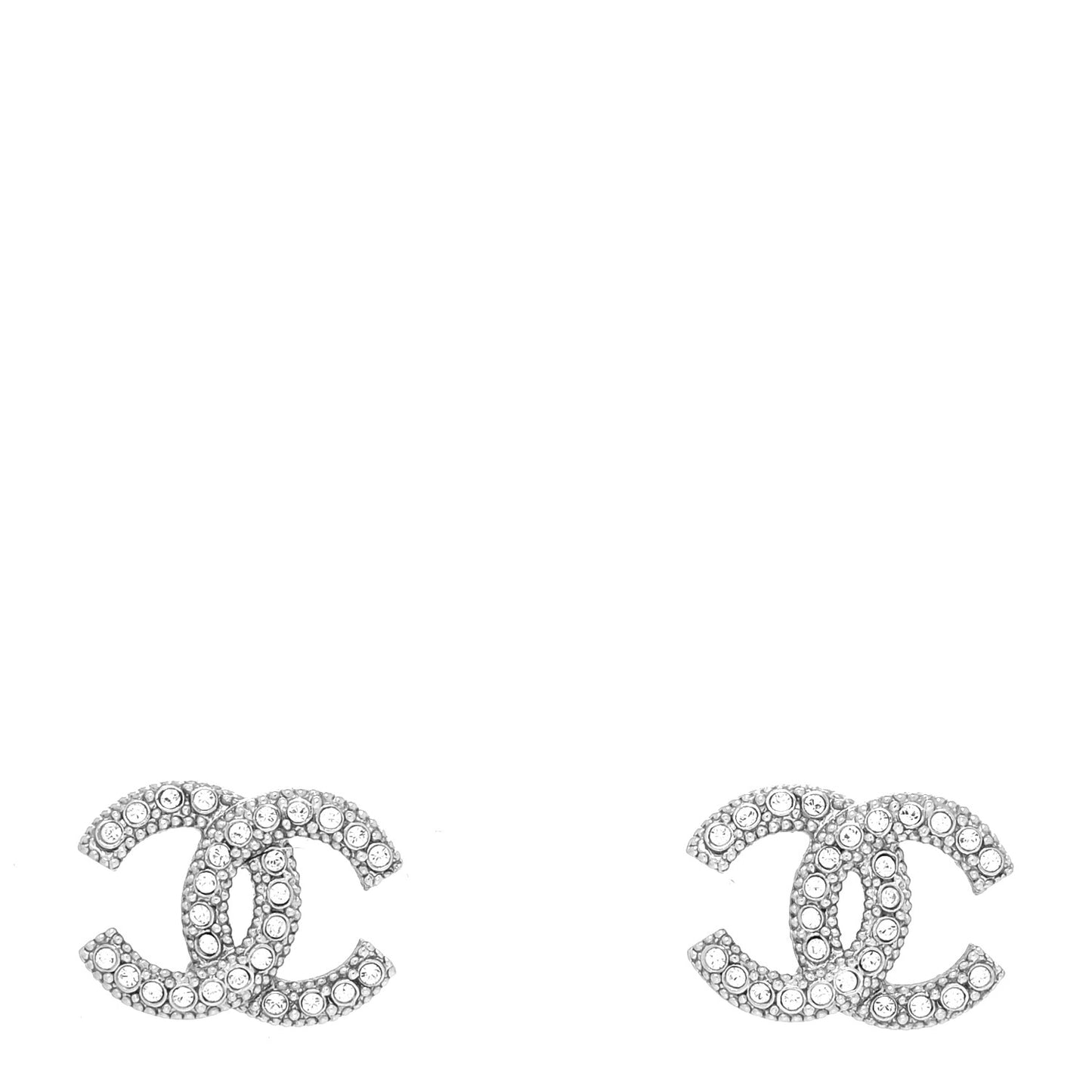Crystal CC Earrings Silver