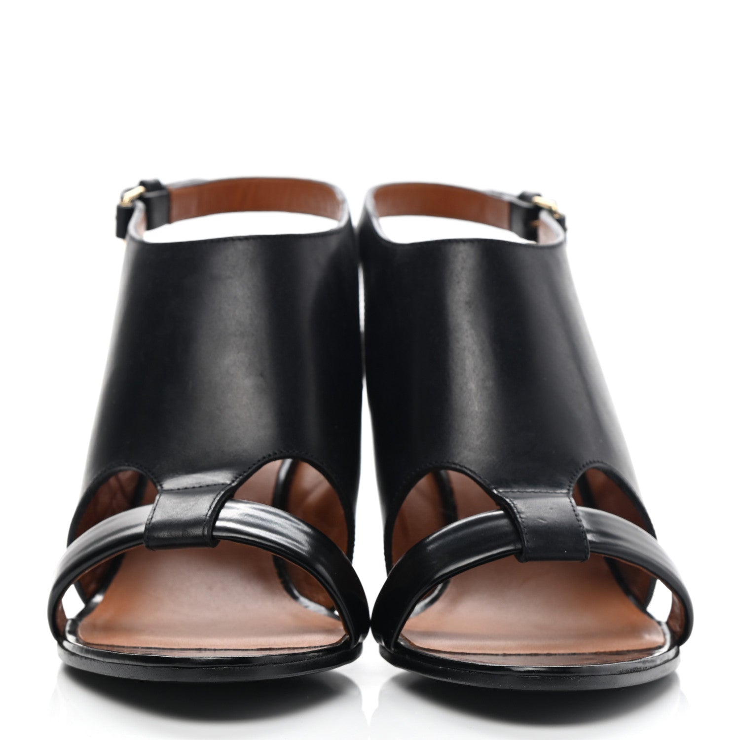Givenchy Calfskin Slingback Cutout Sandals 38.5 Black 2 of 9